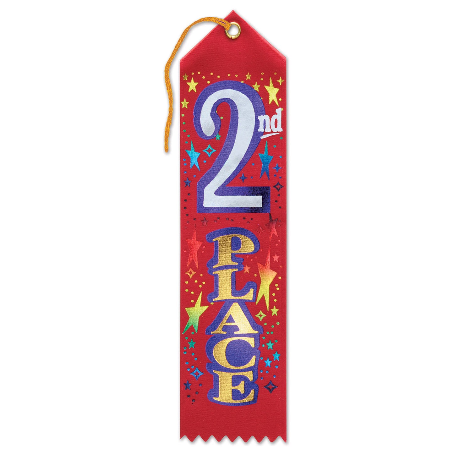 2nd Place Award Ribbon, 2" x 8", Pack of 6
