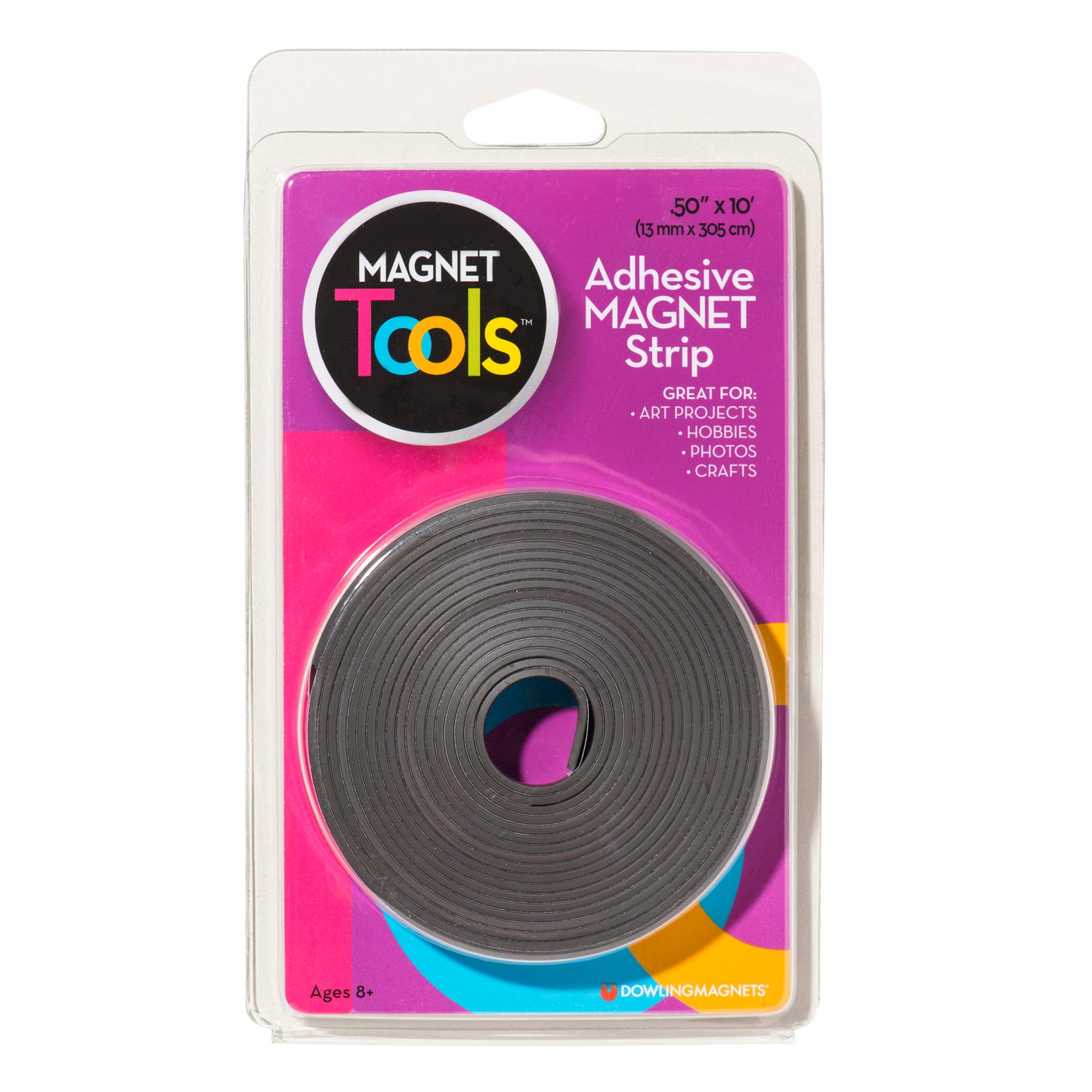 Roll Magnet Strip with Adhesive, 1/2" x 10'