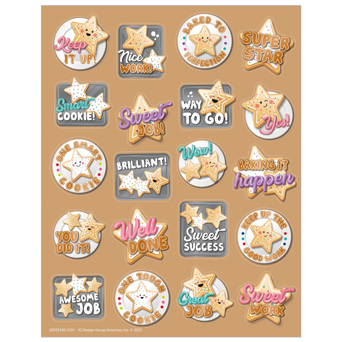 Star Cookies Sugar Cookie Scented Stickers, Pack of 80
