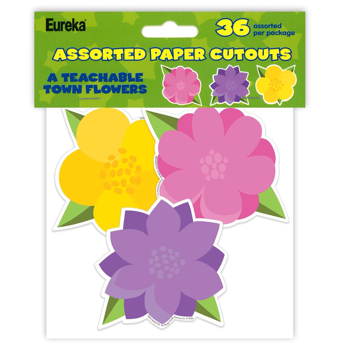 A Teachable Town Flowers Paper Cut-Outs, Pack of 36
