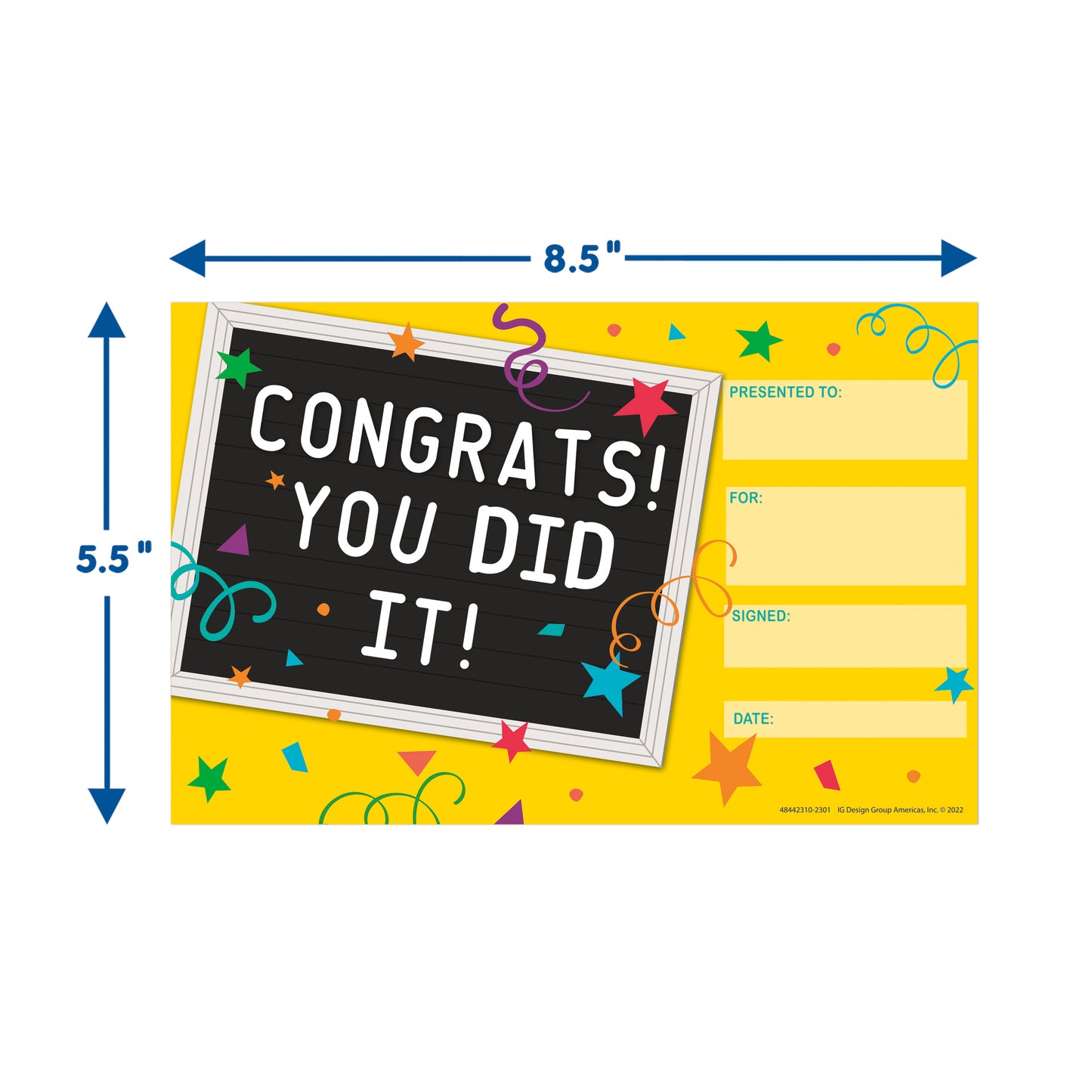 You Did It! Recognition Award, Pack of 36