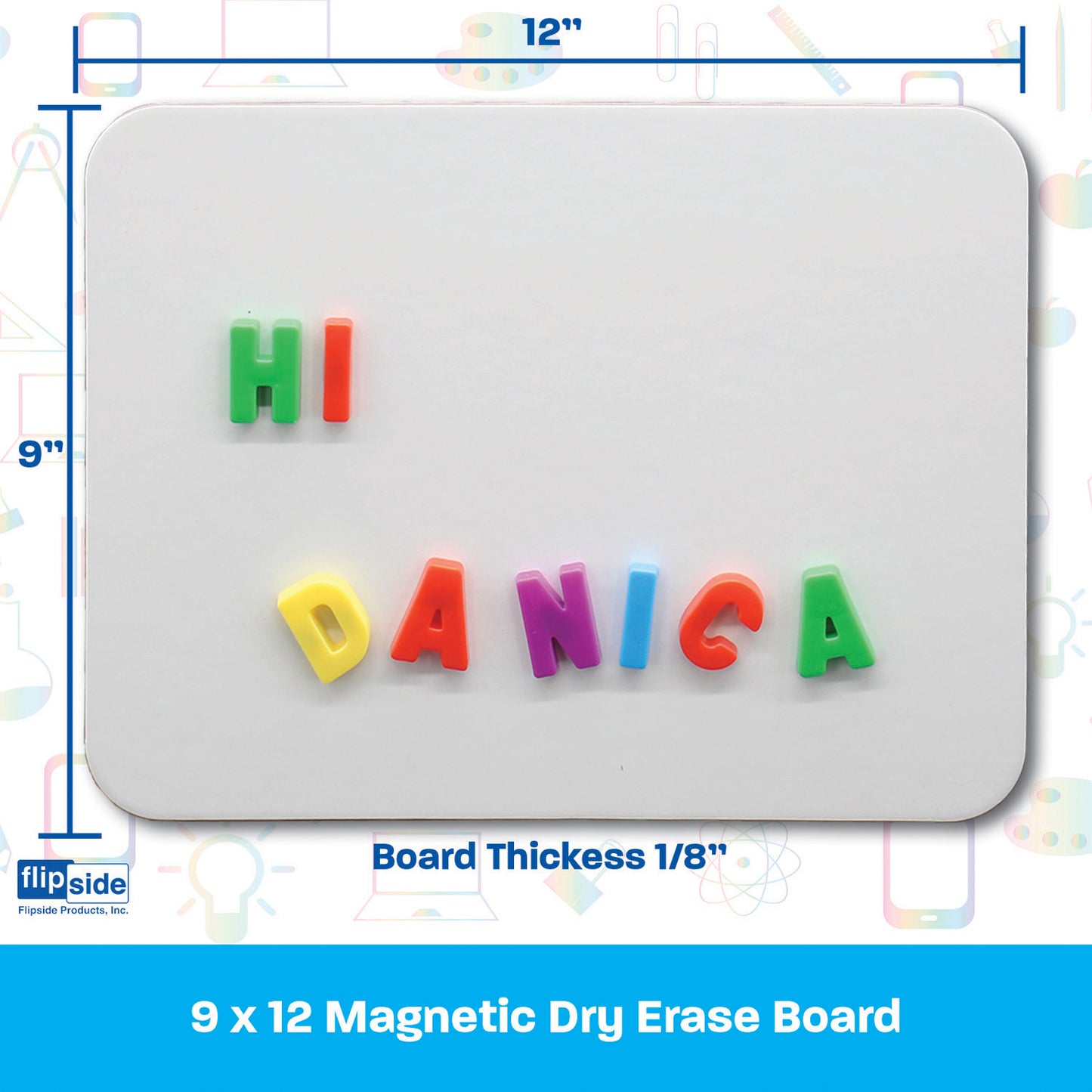 Magnetic Dry Erase Board, 9" x 12"