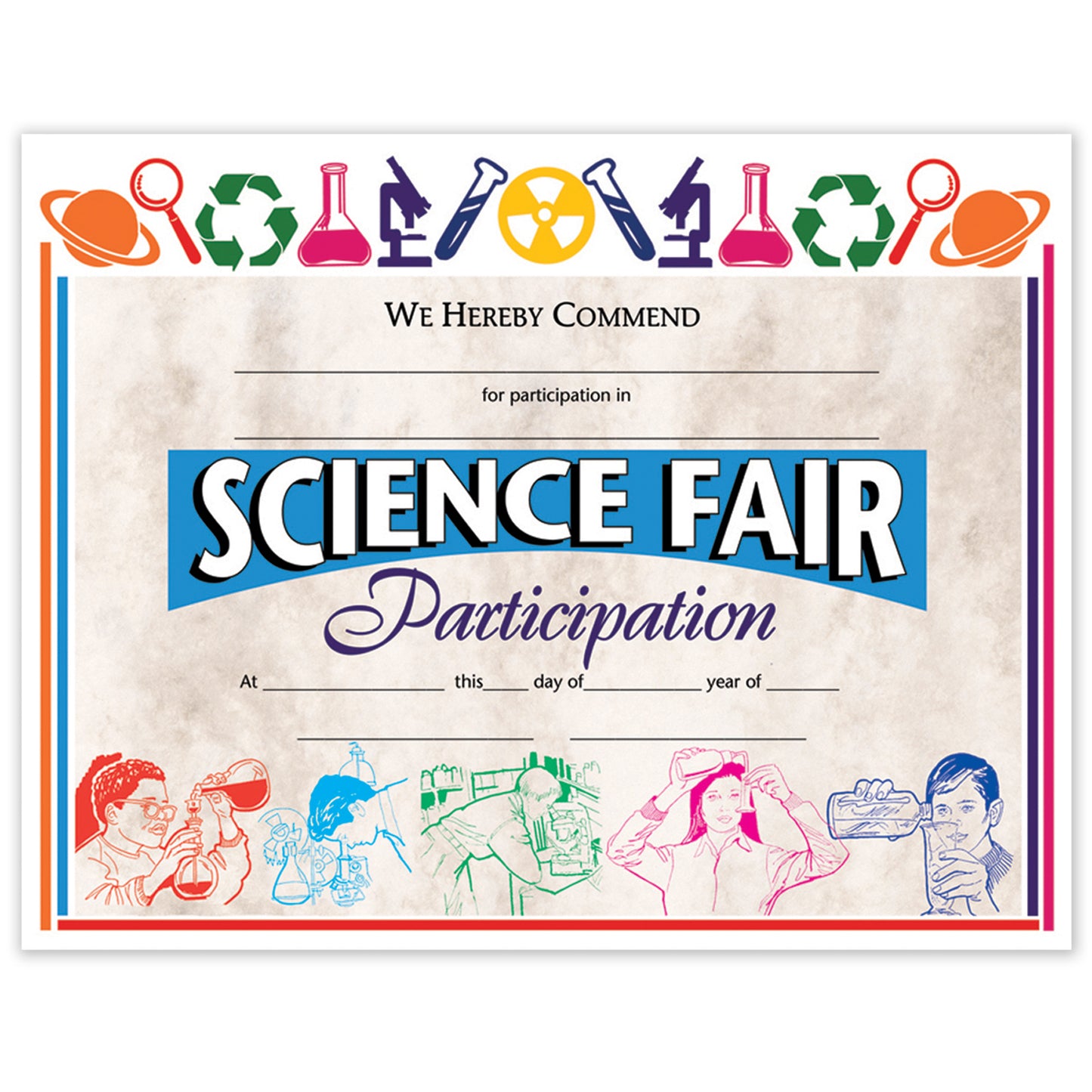 Science Fair Participation Award, 8.5" x 11", Pack of 30
