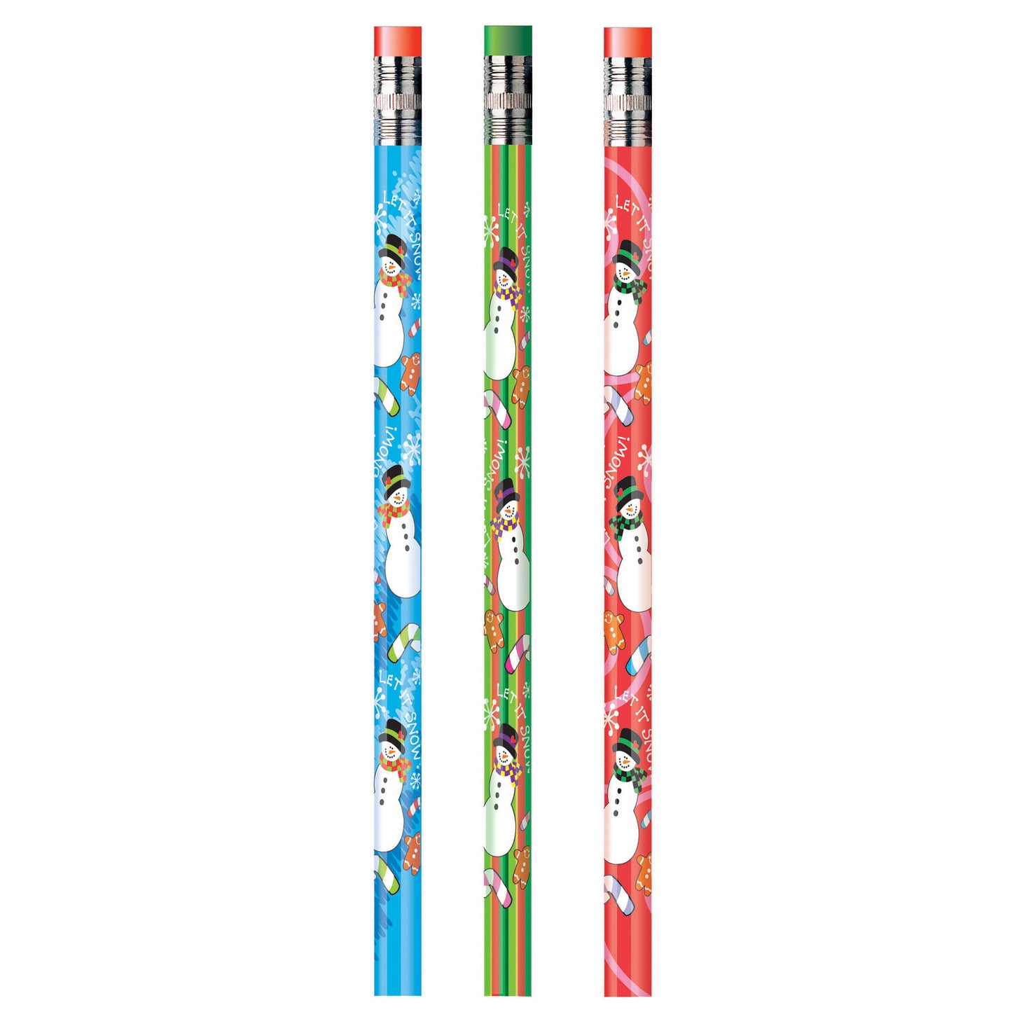 Decorated Pencils, Holiday Snowmen Assortment, 144 Pencils