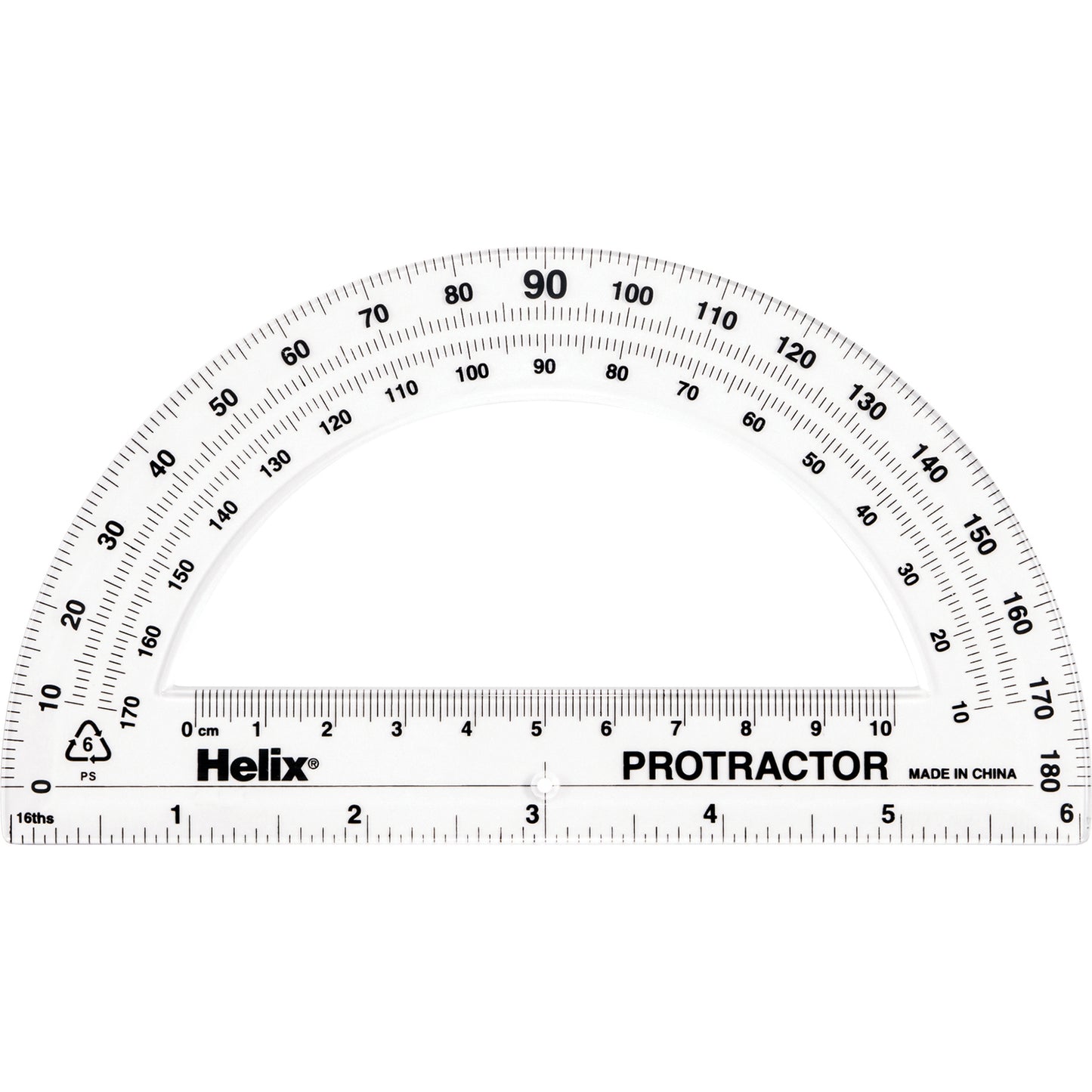 180 Degree Standard Protractor, 6", Pack of 25
