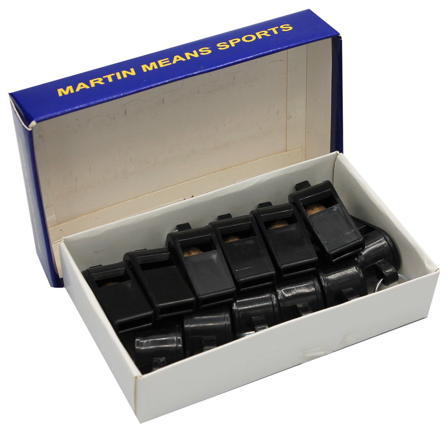 Black Plastic Whistles, Set of 12