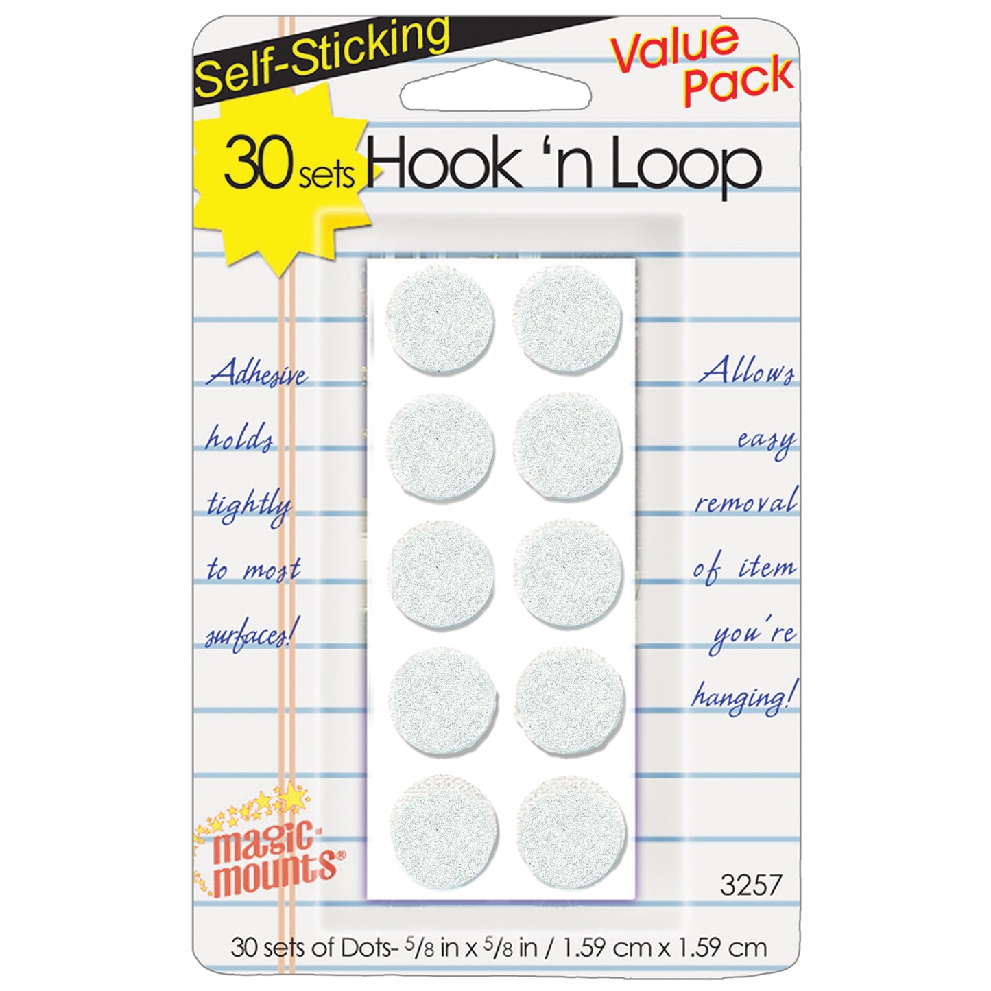 Hook 'n Loop, 5/8" Dots, 30 Sets