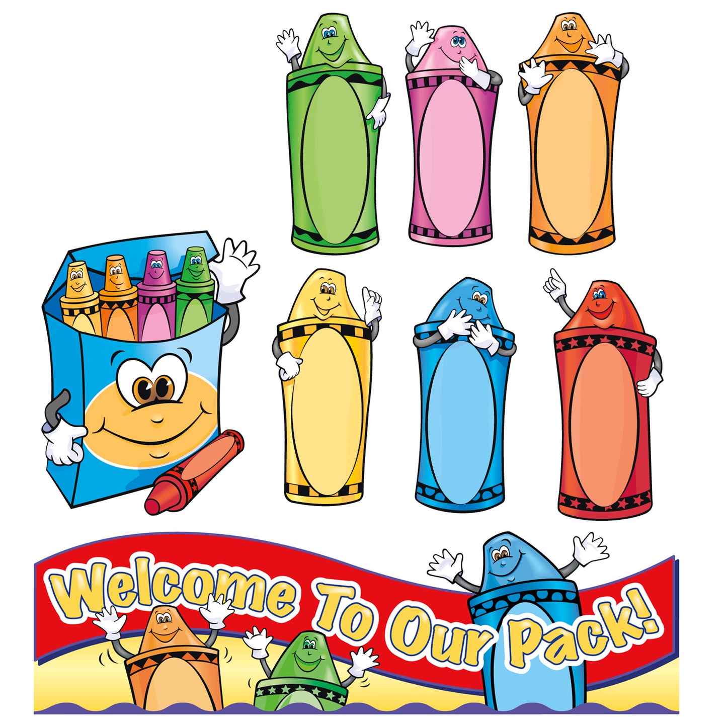 Welcome to Our Pack Crayons Bulletin Board Set