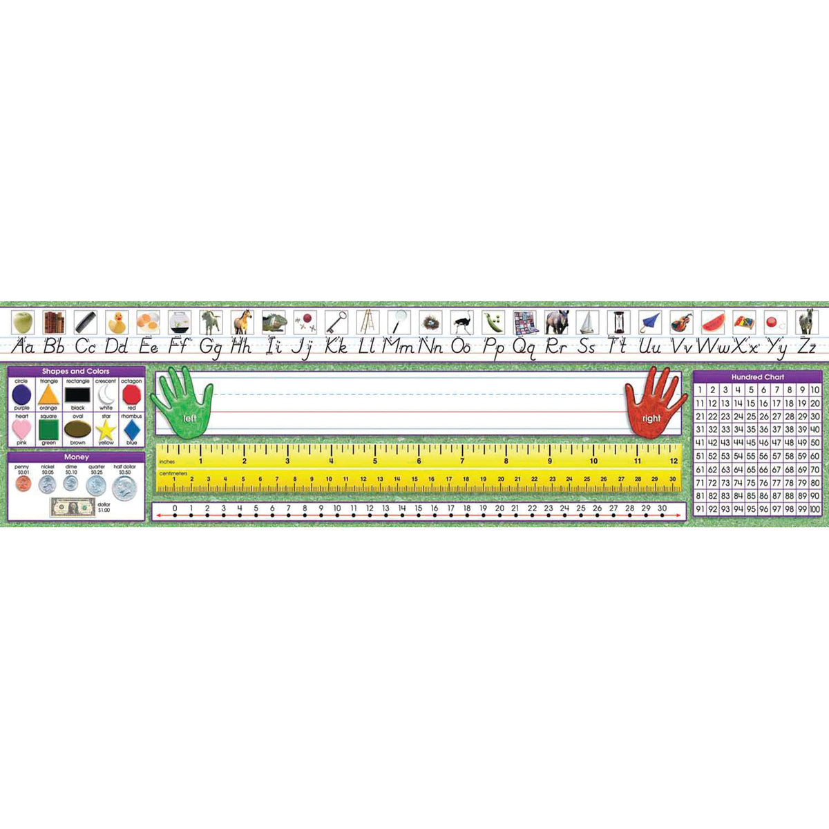 Modern Manuscript Primary Desk Plates, 19" x 5", 36 Per Pack, 3 Packs
