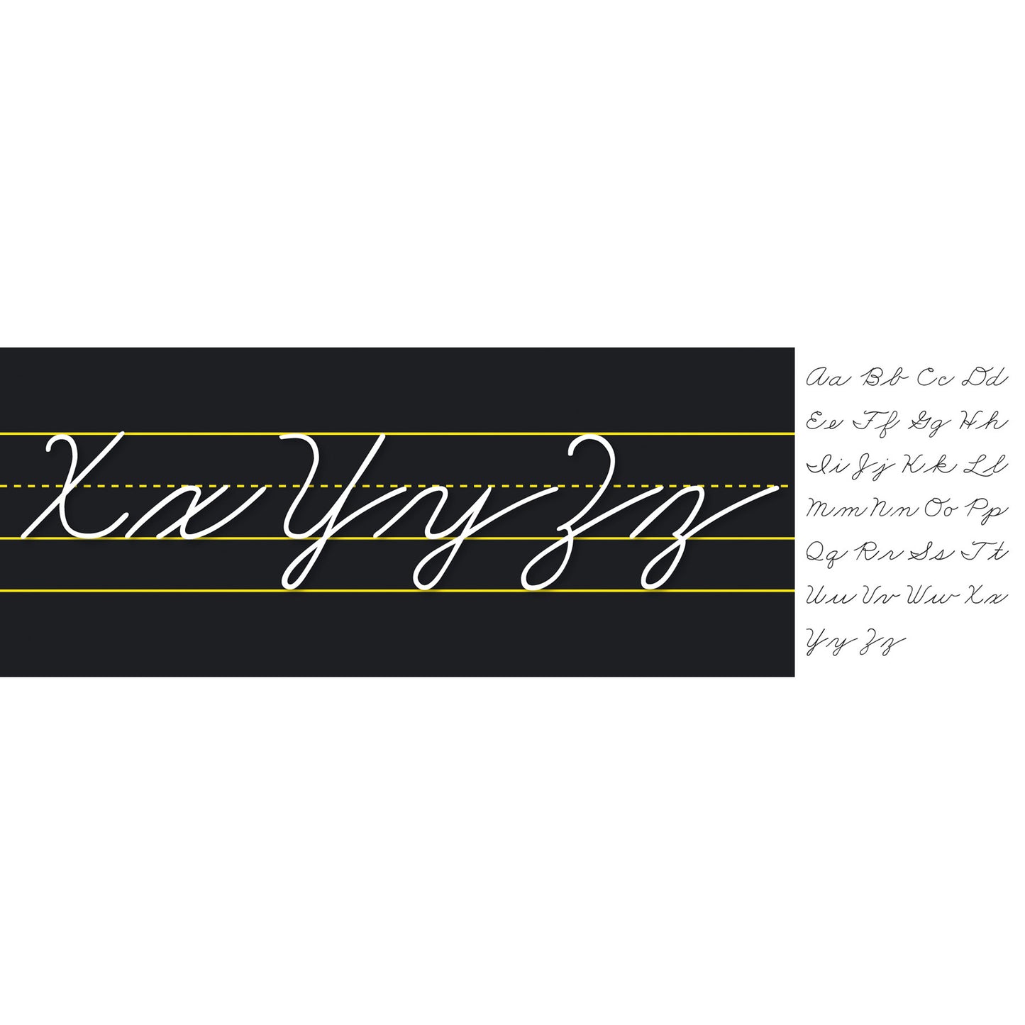 Alphabet Line Traditional Cursive Black