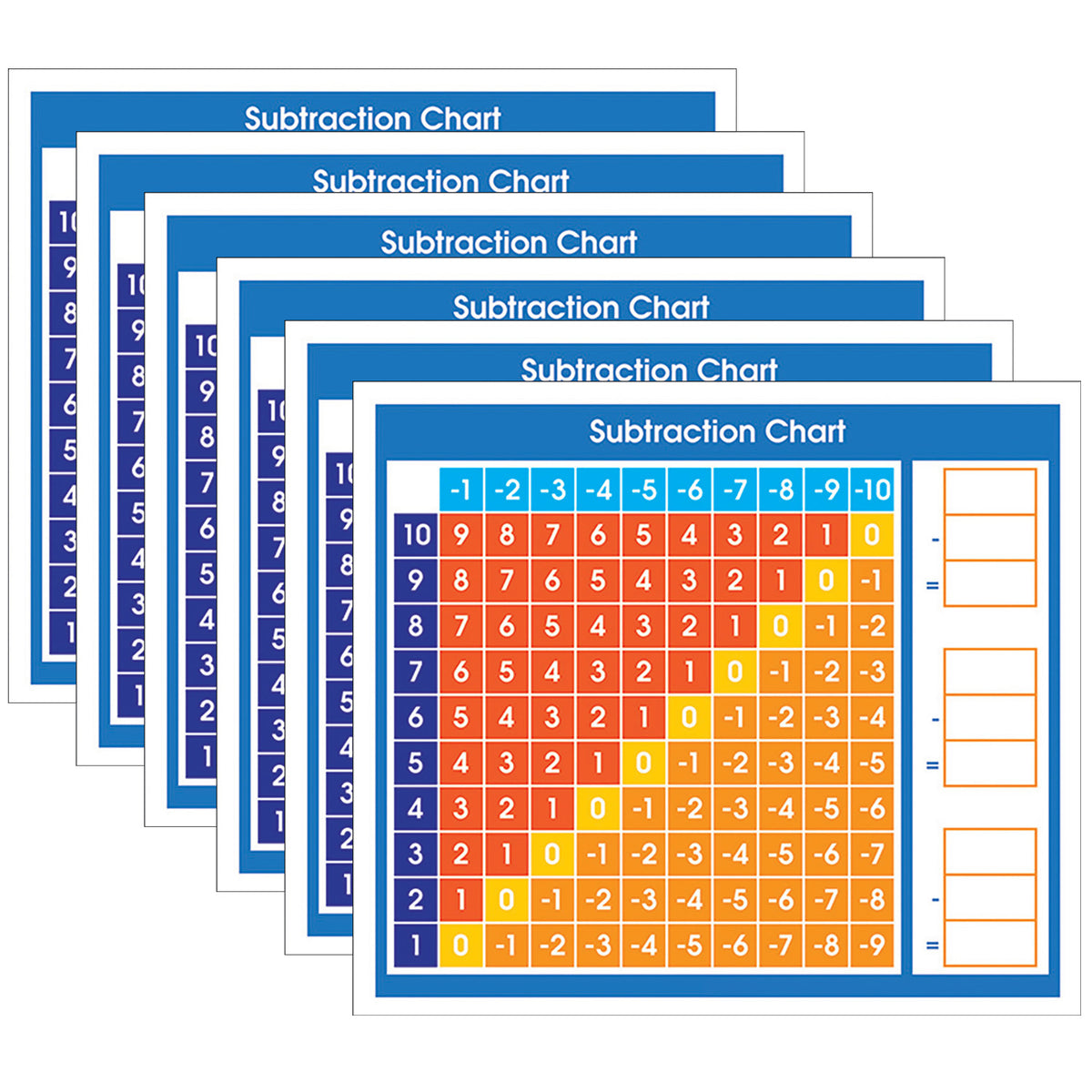 (6 Ea) Adhsve Desk Prompt Subtract Chart