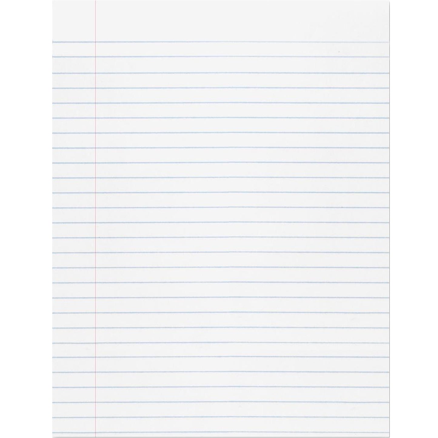 Composition Paper, White, Red Margin, 3/8" Ruled 8" x 10-1/2", 500 Sheets