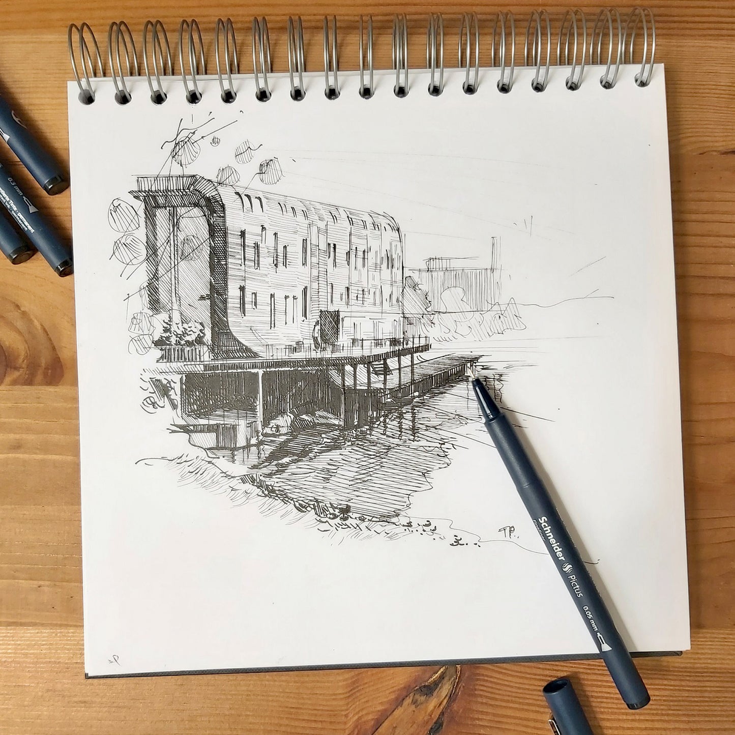 Pictus Fineliners, Wallet, 3 Pieces, Black Ink, Assorted Sizes