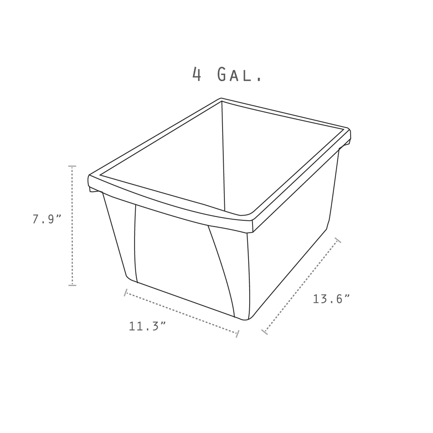 4 Gallon Storage Bin, Yellow