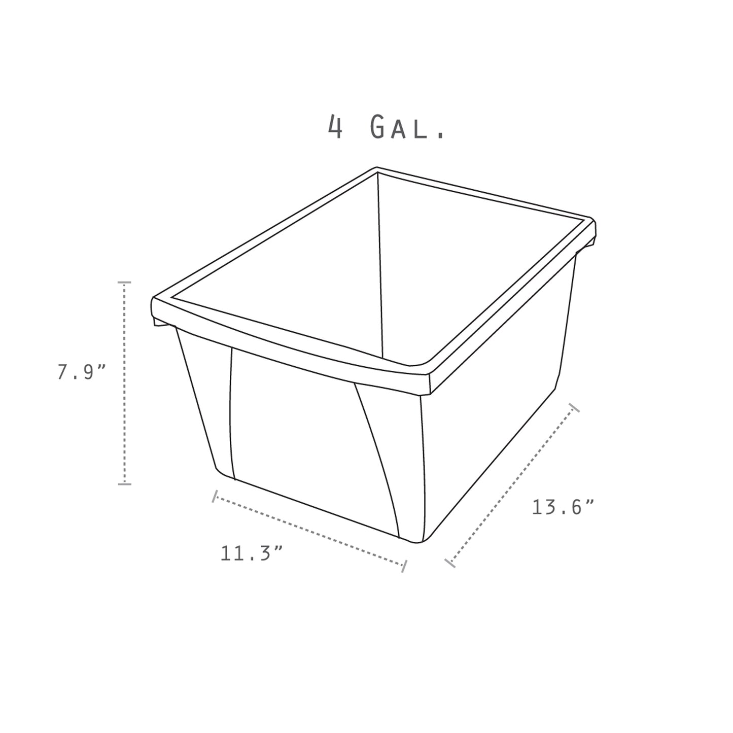 4 Gallon Storage Bin, Purple