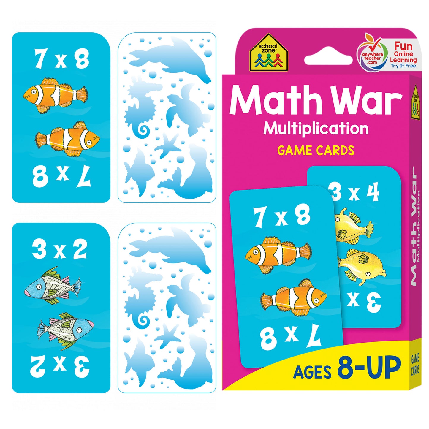 Math War Multiplication Game Cards