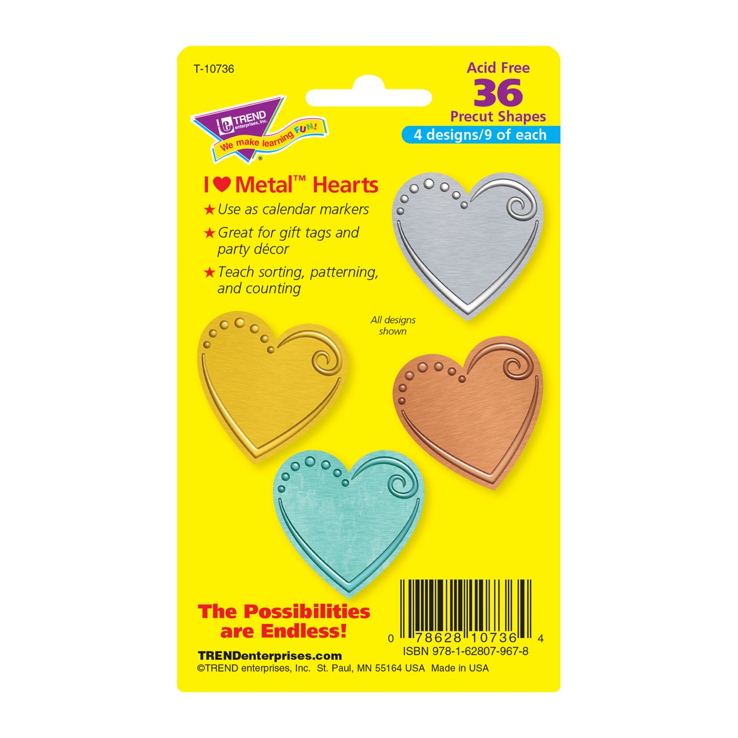 I ♥ Metal™ Hearts Mini Accents Variety Pack, 36 ct