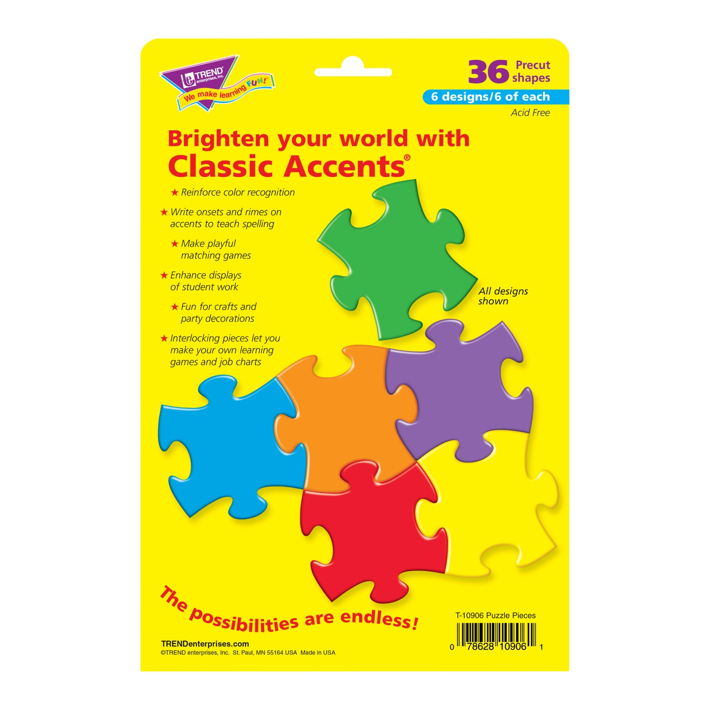 Puzzle Pieces Classic Accents® Variety Pack, 36 ct