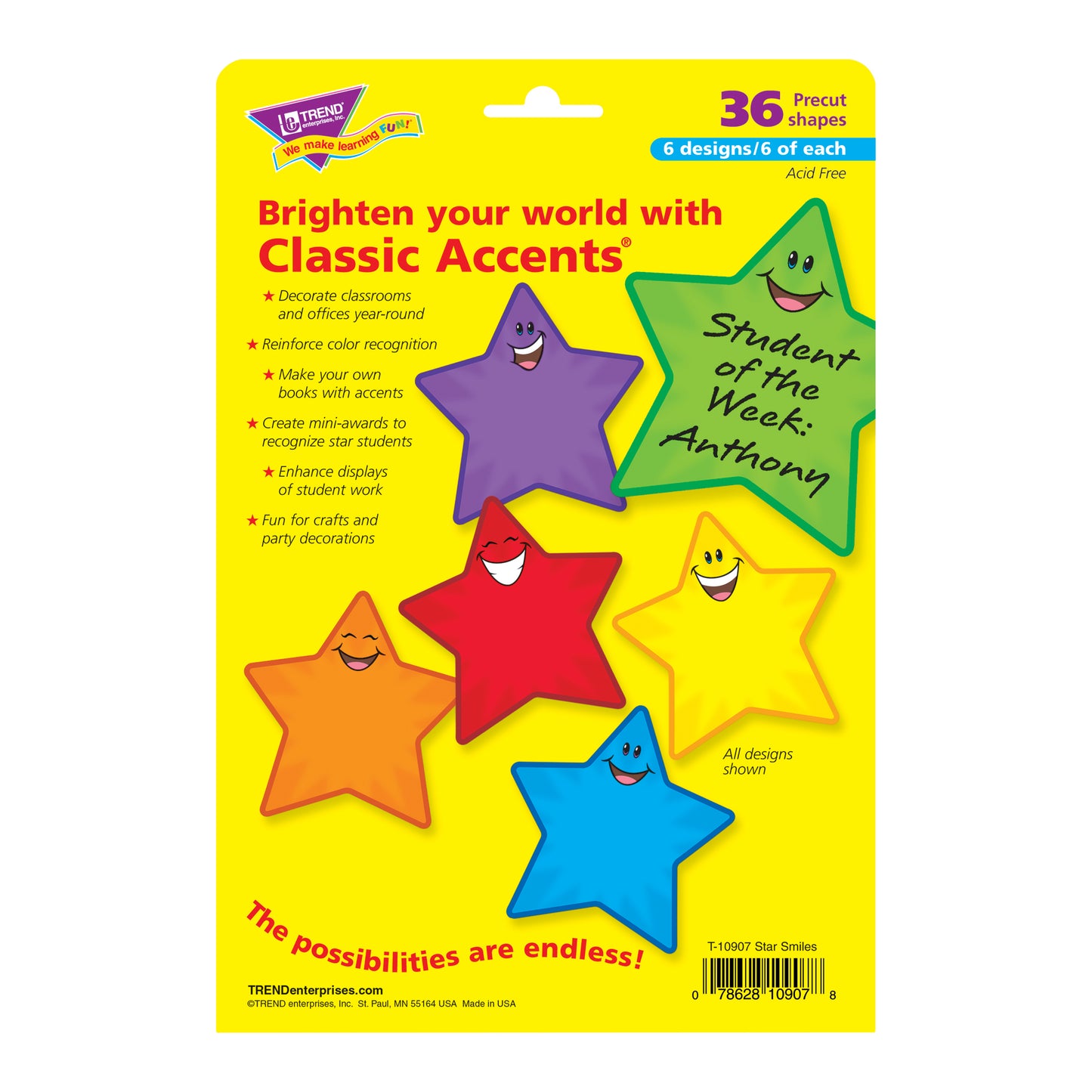 Star Smiles Classic Accents® Variety Pack, 36 ct
