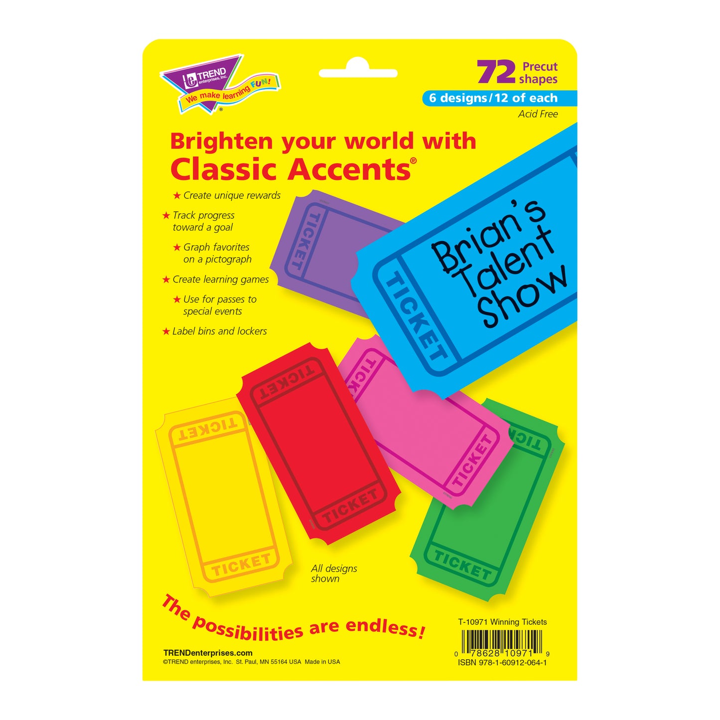 Winning Tickets Classic Accents® Variety Pack, 72 ct