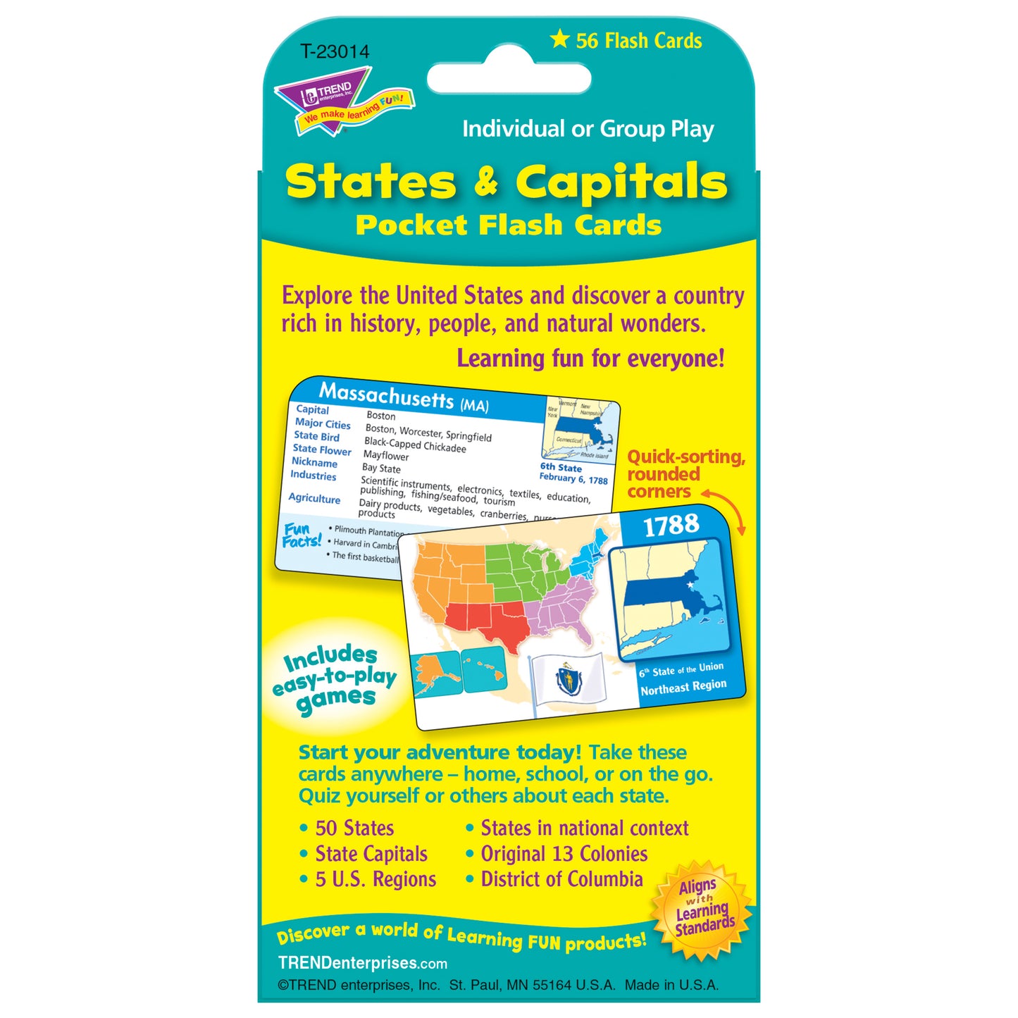 States & Capitals Pocket Flash Cards