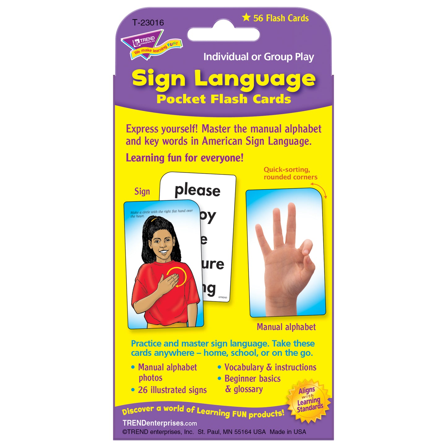 Sign Language Pocket Flash Cards