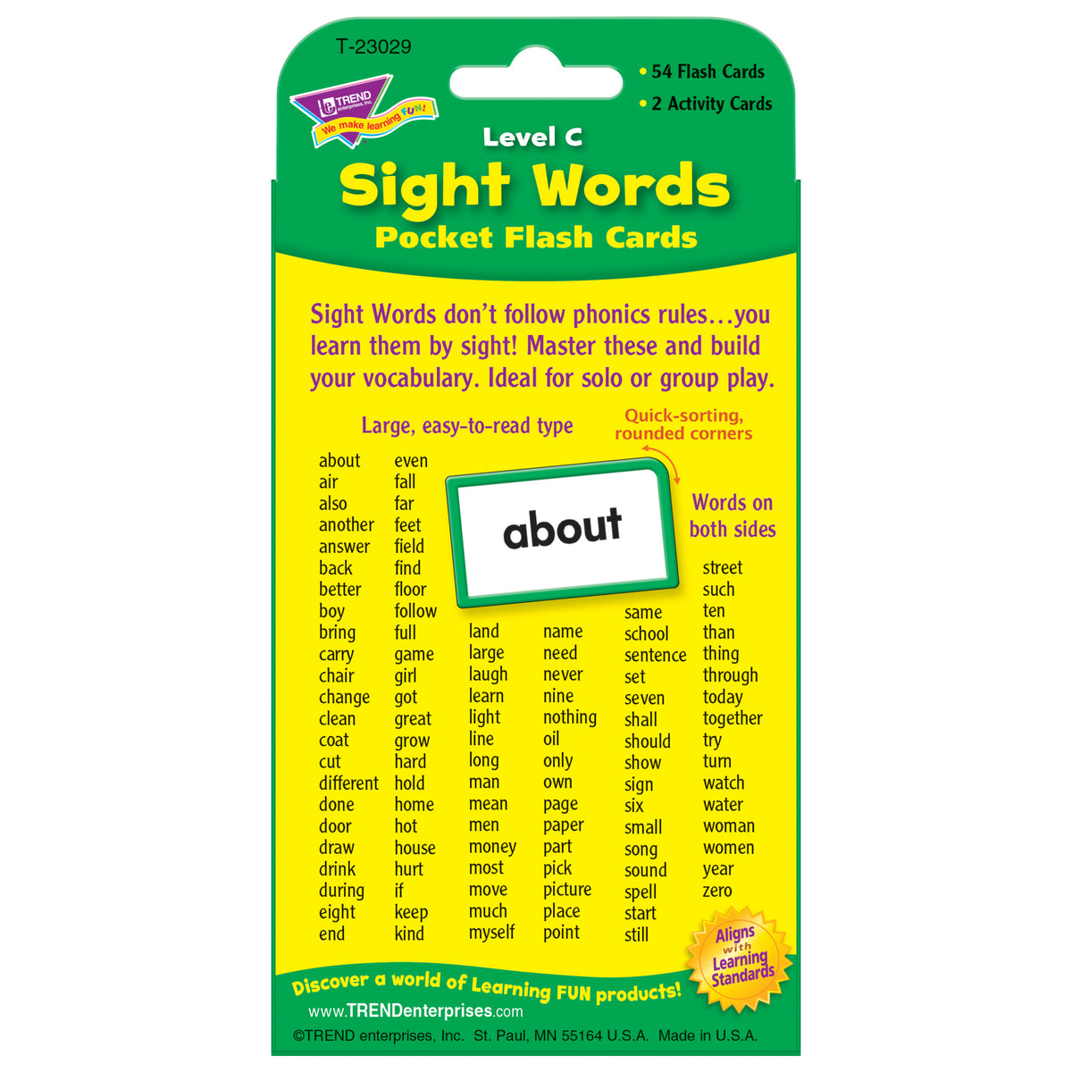 Sight Words β Level C Pocket Flash Cards