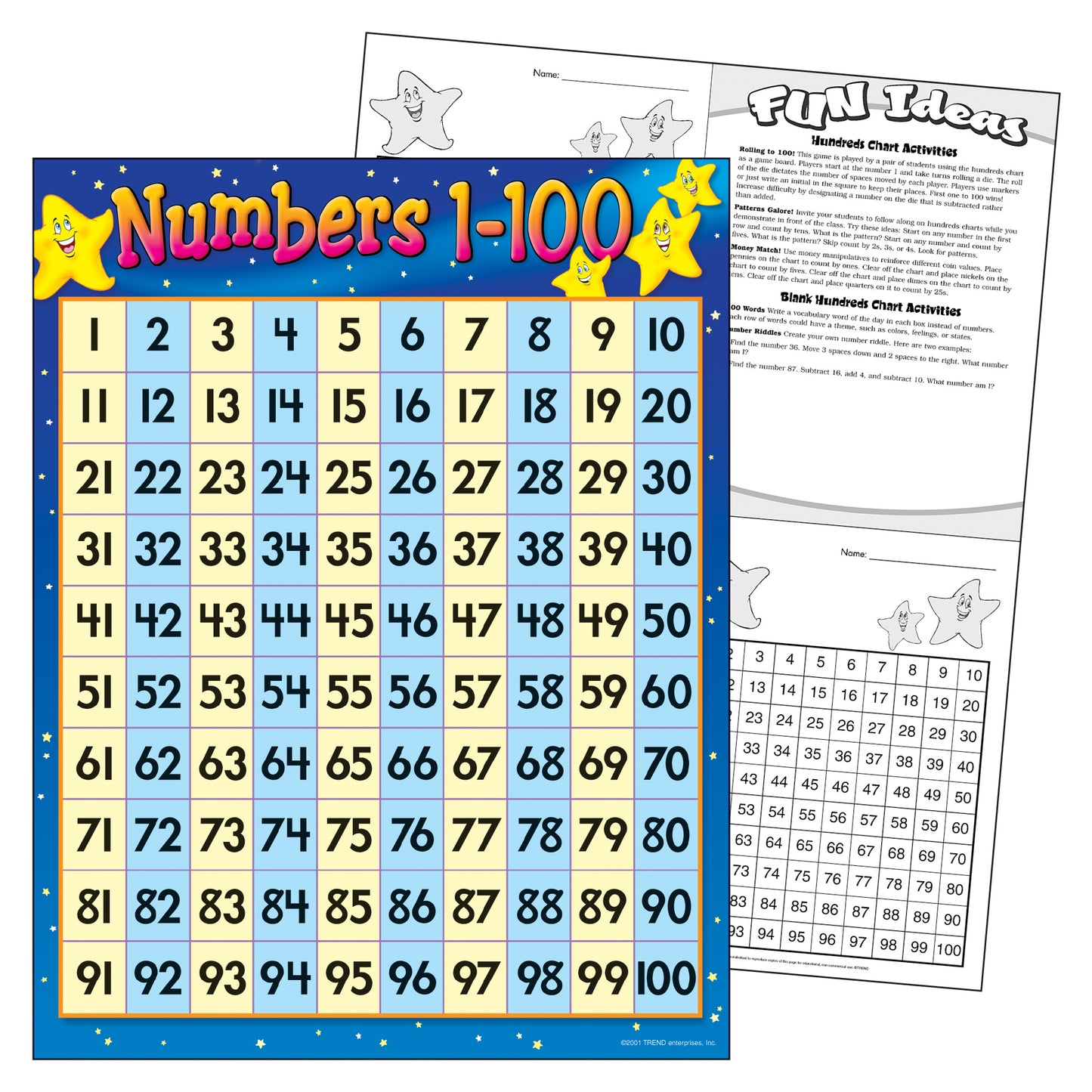 Numbers 1-100 Learning Chart, 17" x 22"