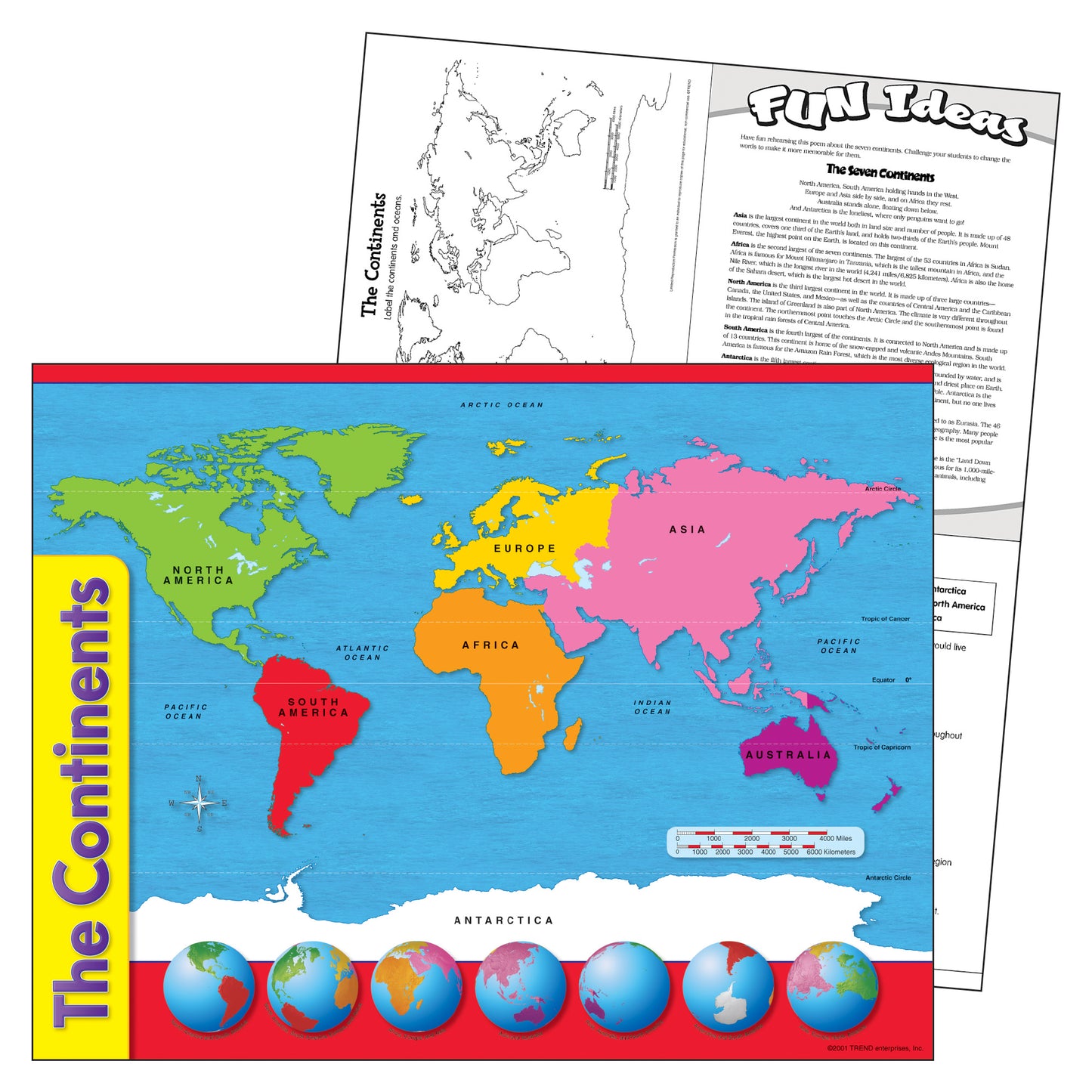 The Continents Learning Chart, 17" x 22"