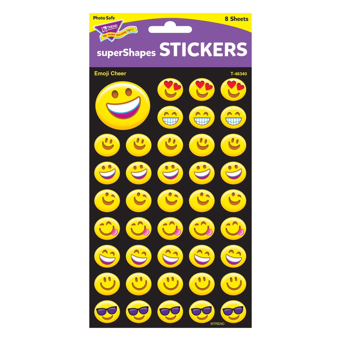 Emoji Cheer superShapes Stickers-Large, 336 ct