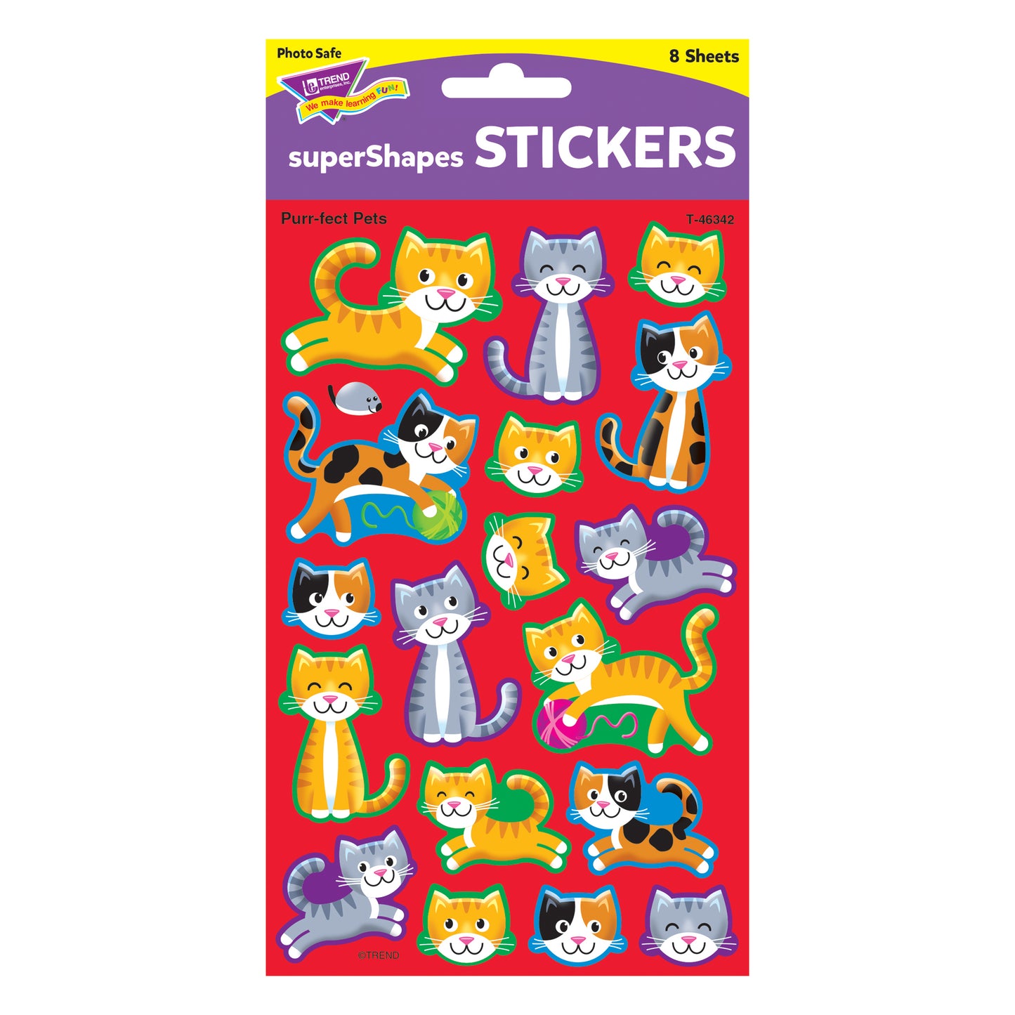 Purr-fect Pets superShapes Stickers-Large, 144 ct