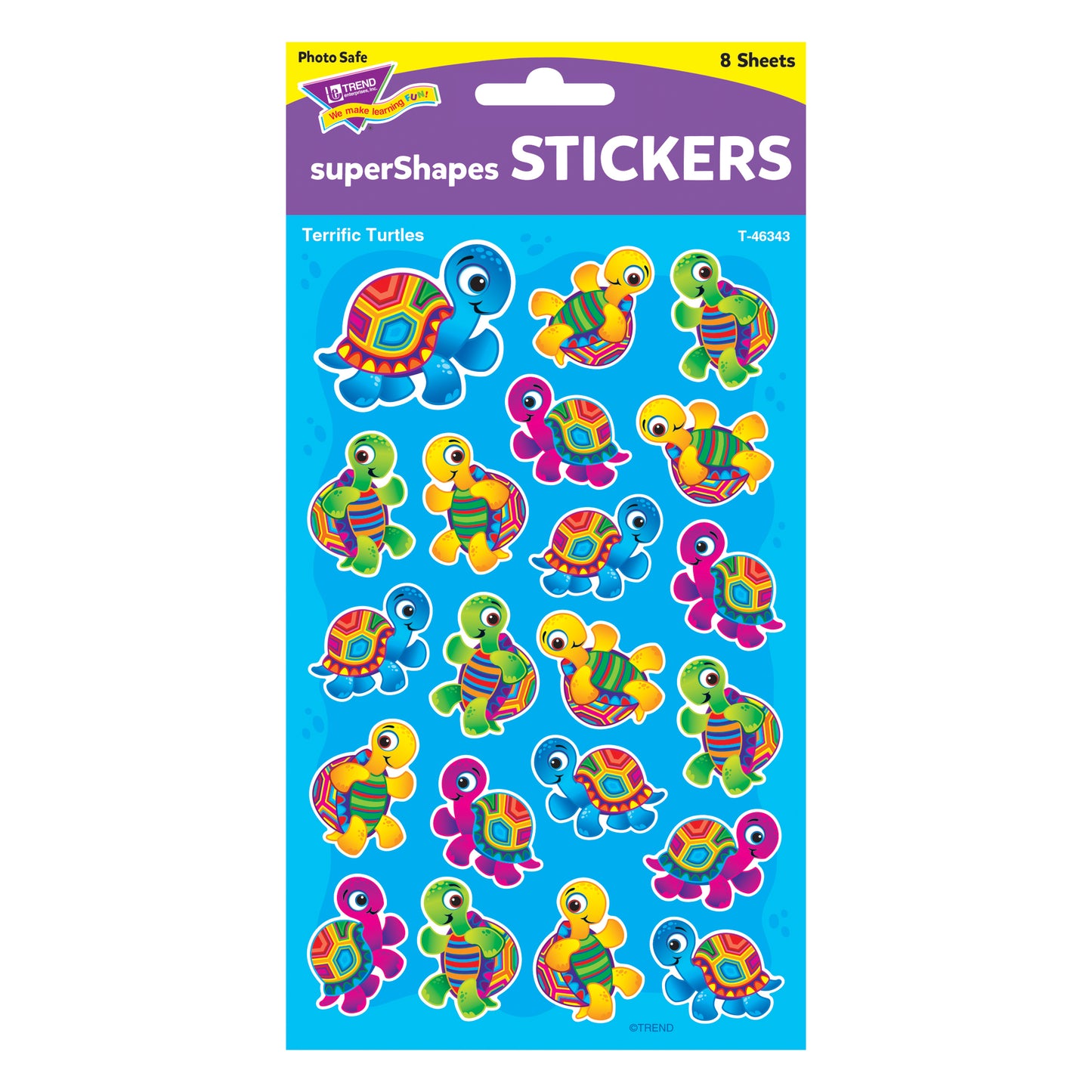 Terrific Turtles superShapes Stickers-Large, 168 ct