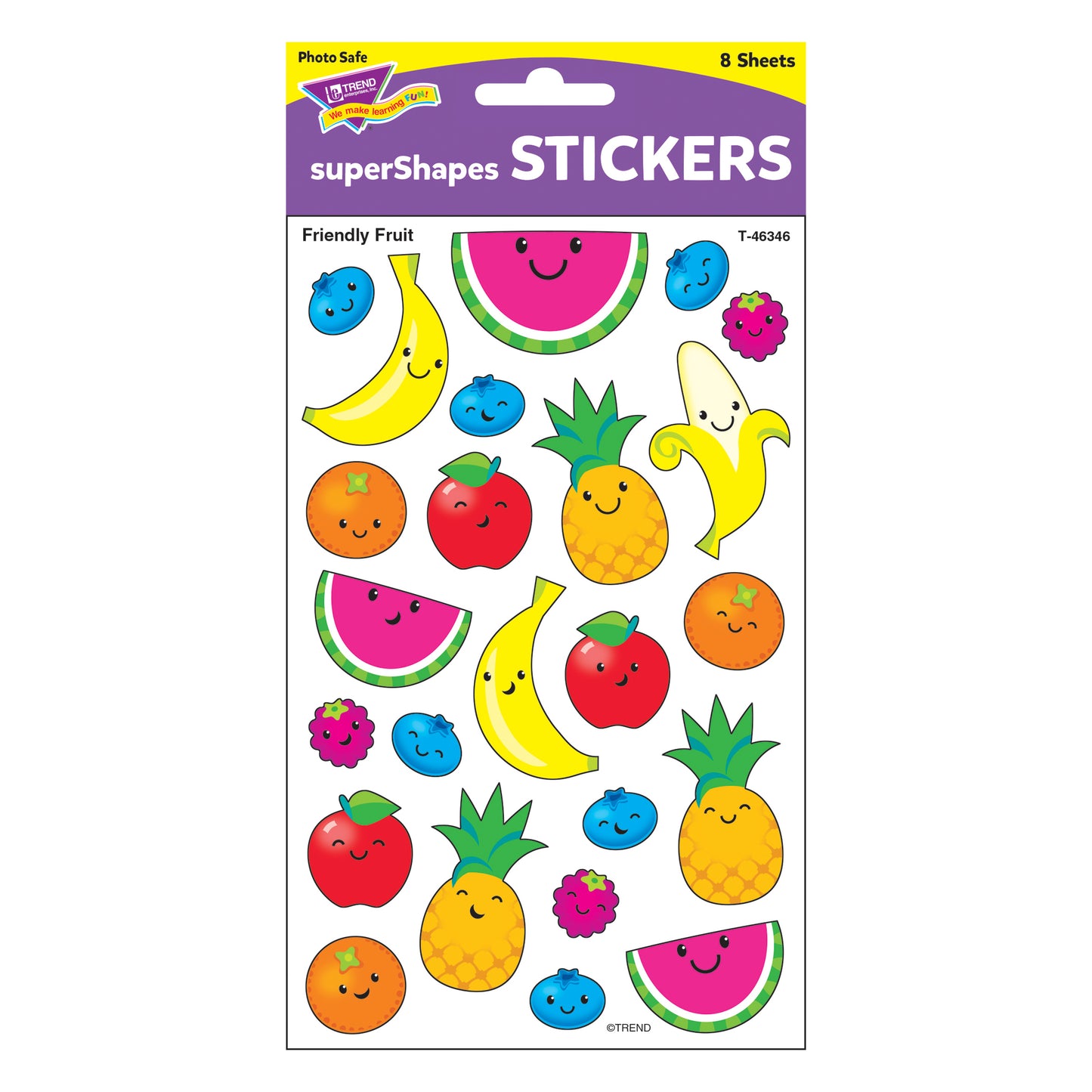 Friendly Fruit superShapes Stickers-Large, 192 ct