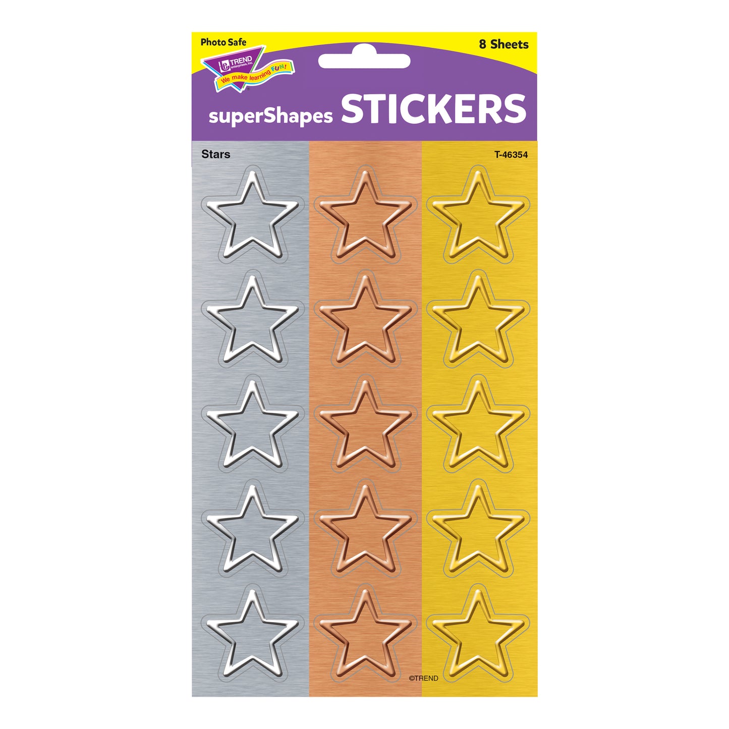 I ♥ Metal Stars superShapes Stickers - Large, 120 Count