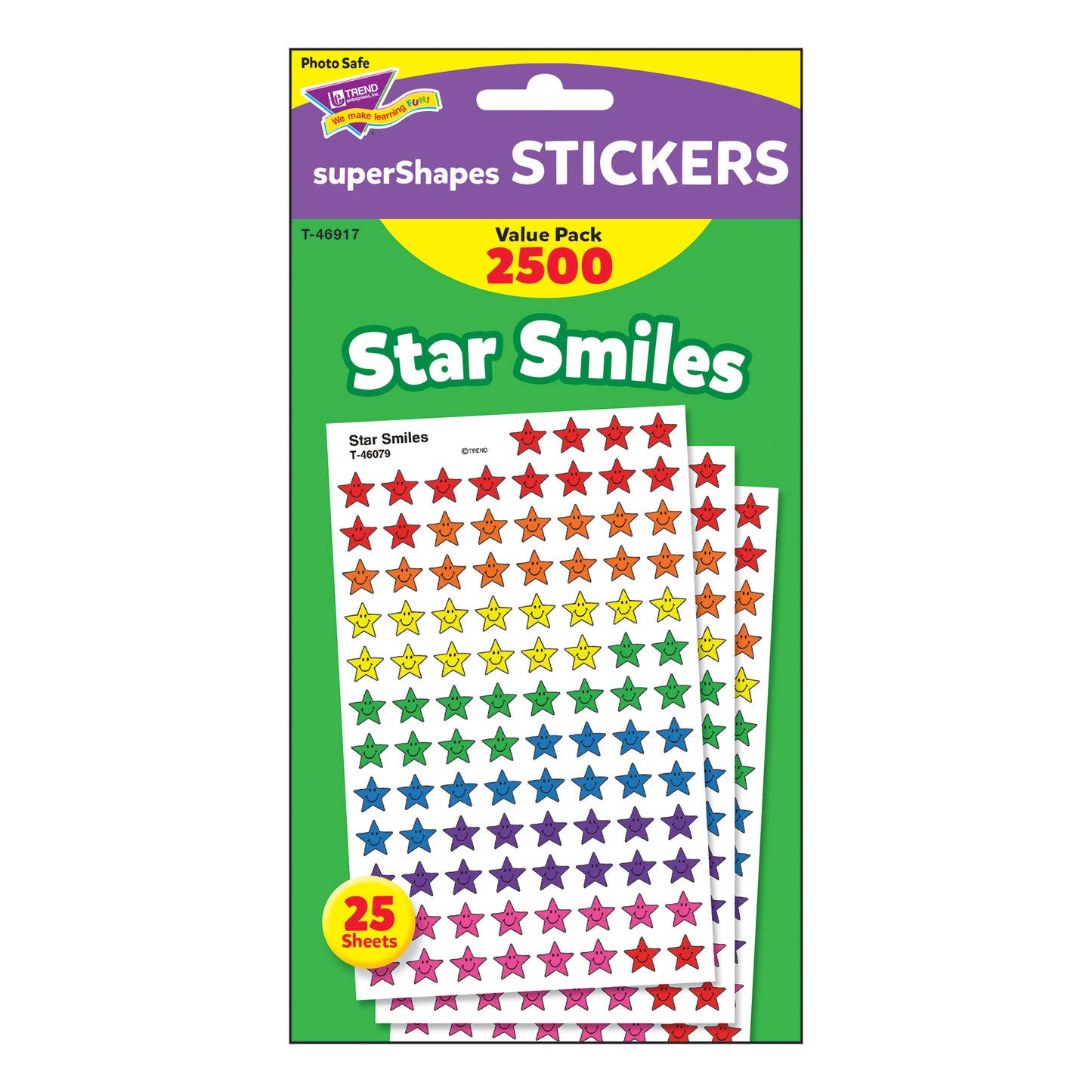 Star Smiles superShapes Stickers Value Pack, 2500 ct