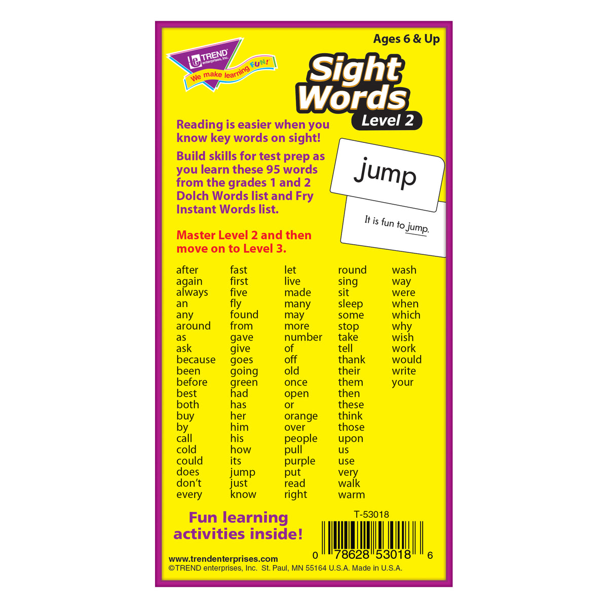 Sight Words β Level 2 Skill Drill Flash Cards
