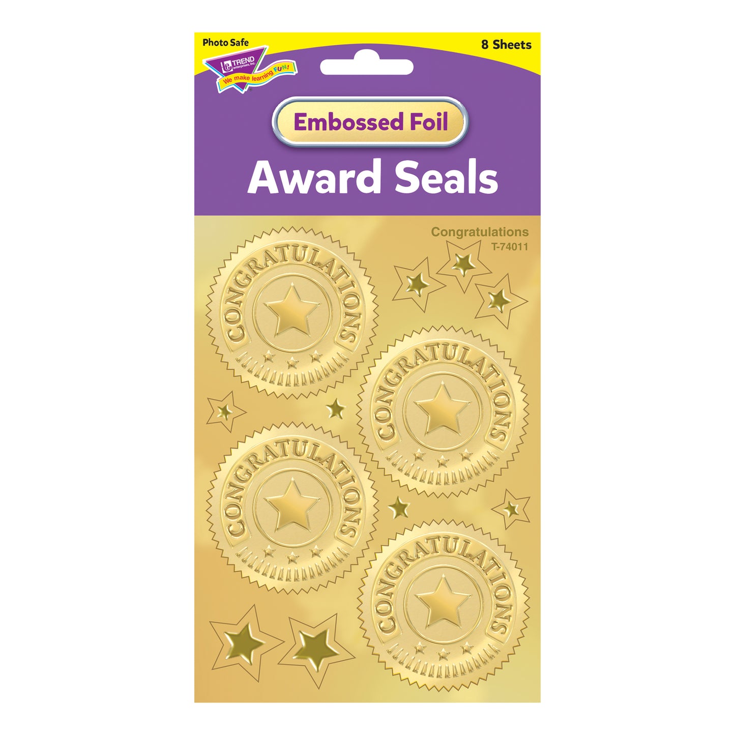 Congratulations (Gold) Award Seals Stickers, 32 ct.