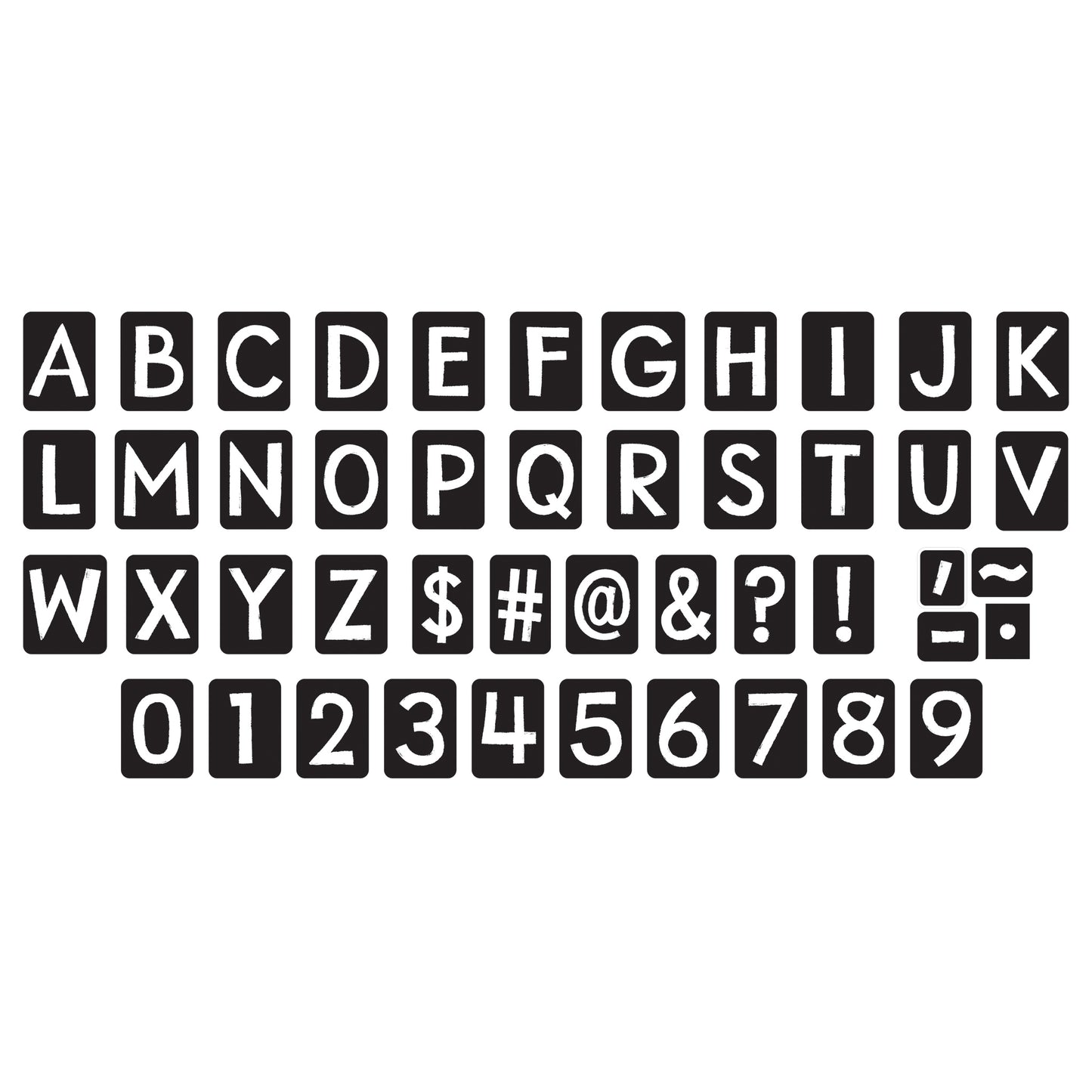 Black 4in Tiles Uppercase Letters