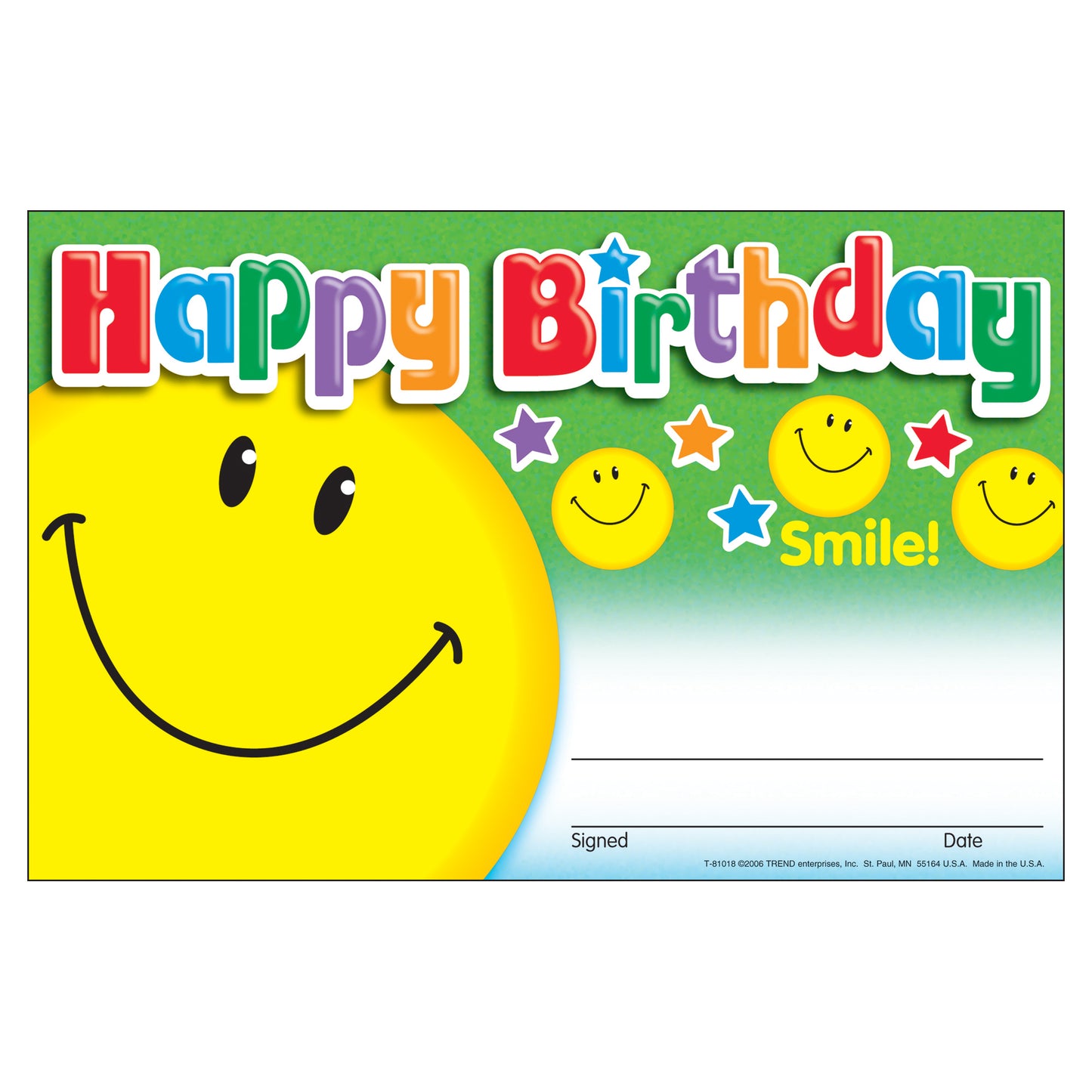 Happy Birthday Smile Recognition Awards, 30 ct
