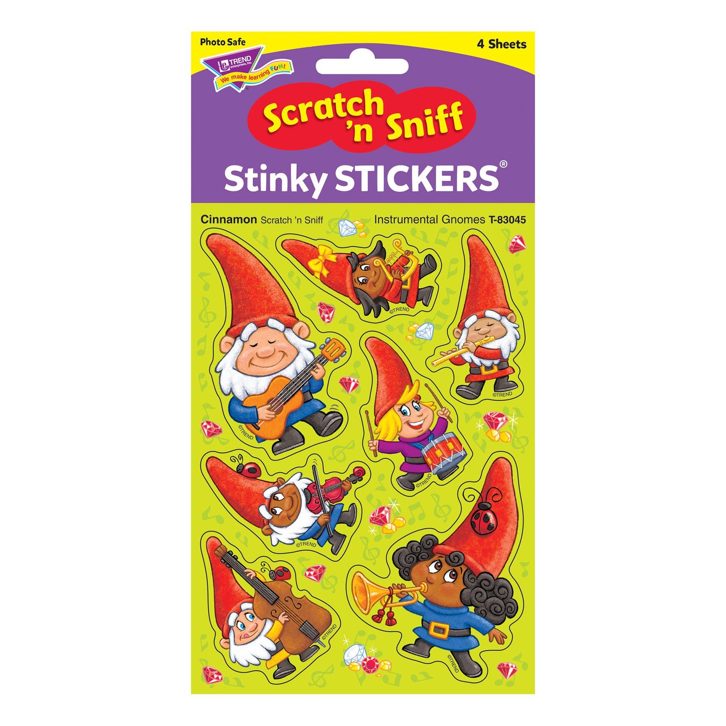 Instrumental Gnomes/Cinnamon Mixed Shapes Stinky Stickers®, 28 ct.