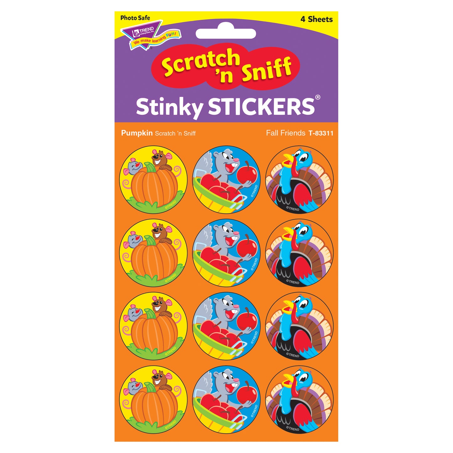 Fall Friends/Pumpkin Stinky Stickers®, 48 Count