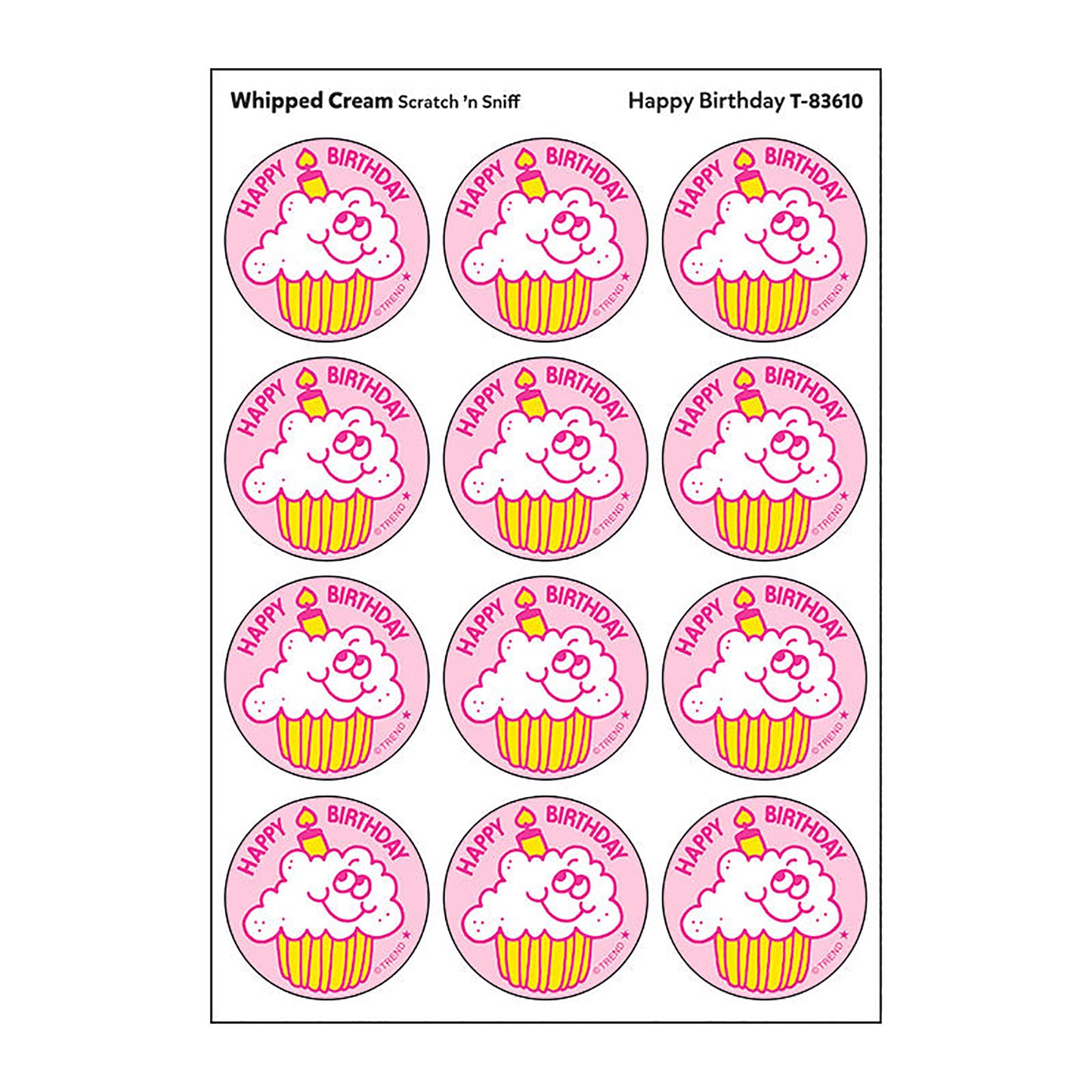 Stickers 24ct Happy Birthday Whippd Cream Scent