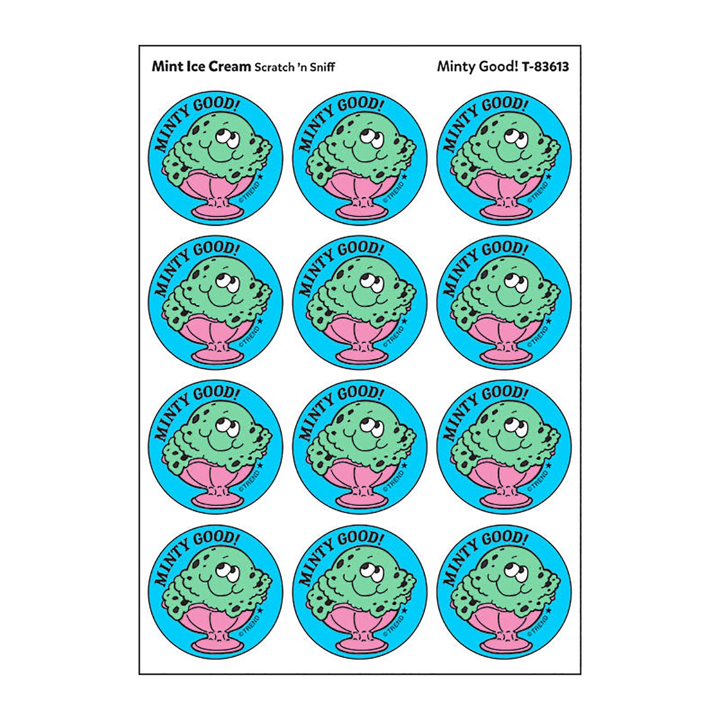 Stickers 24ct Minty Good Mint Ice Cream Scent
