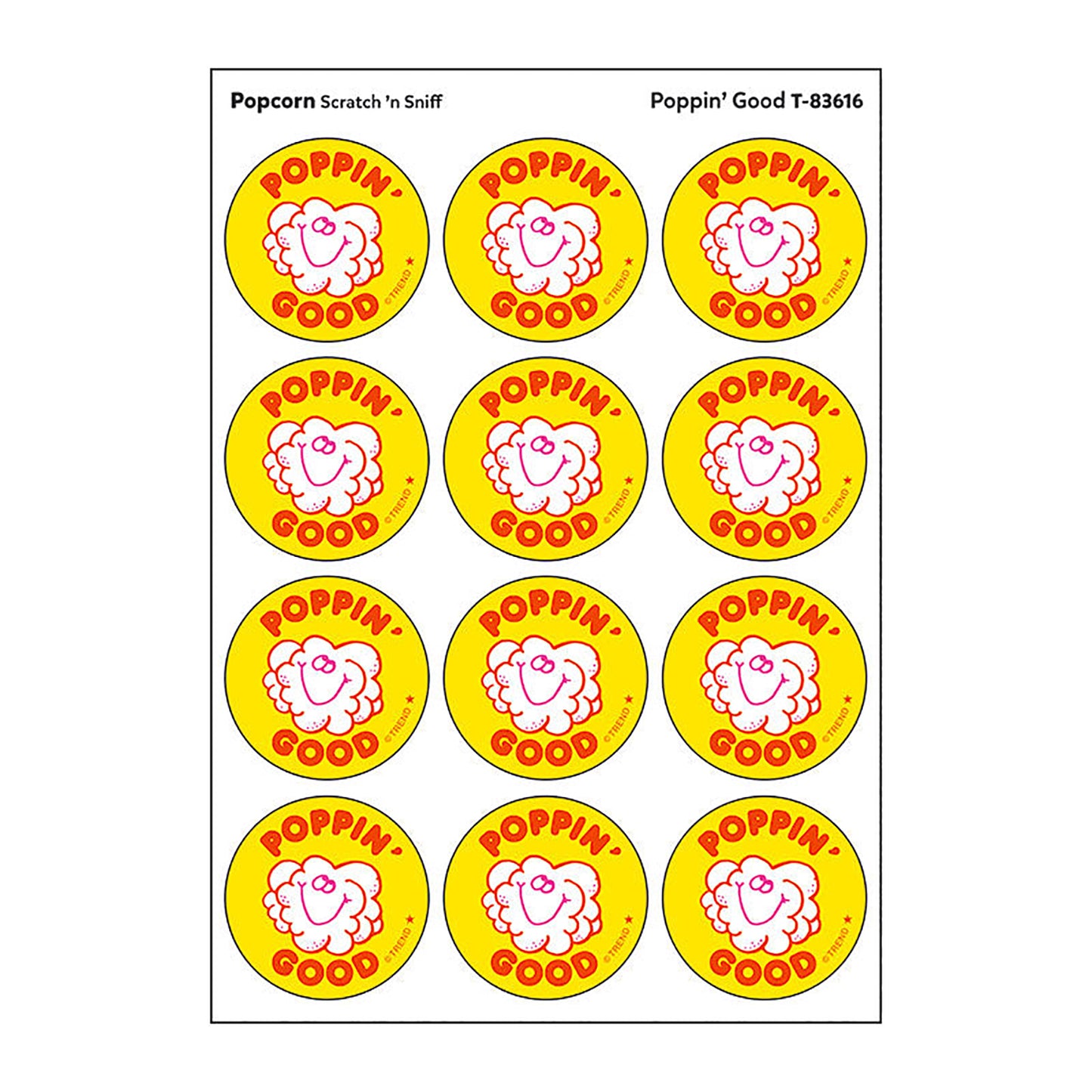 Stickers 24ct Poppin Good Popcorn Scent