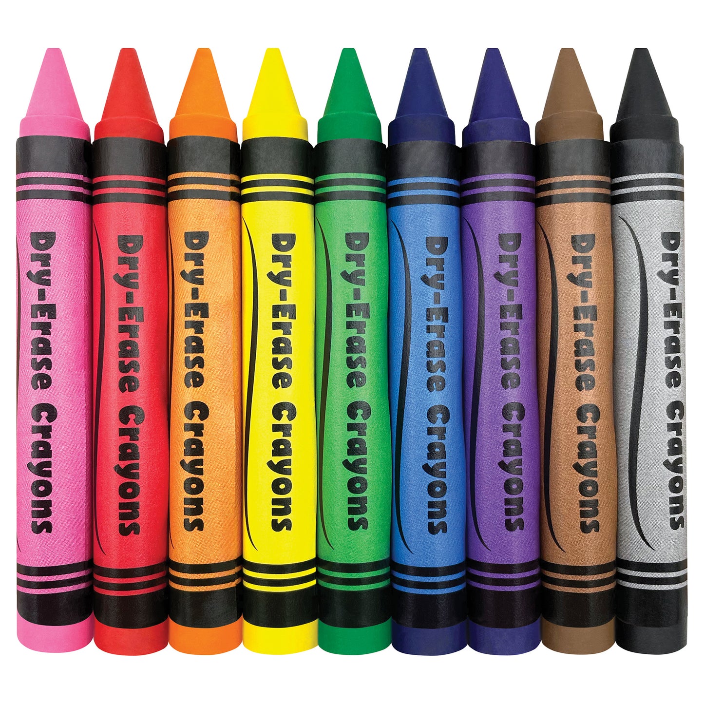 Colorful Dry-Erase Crayons, Pack of 9
