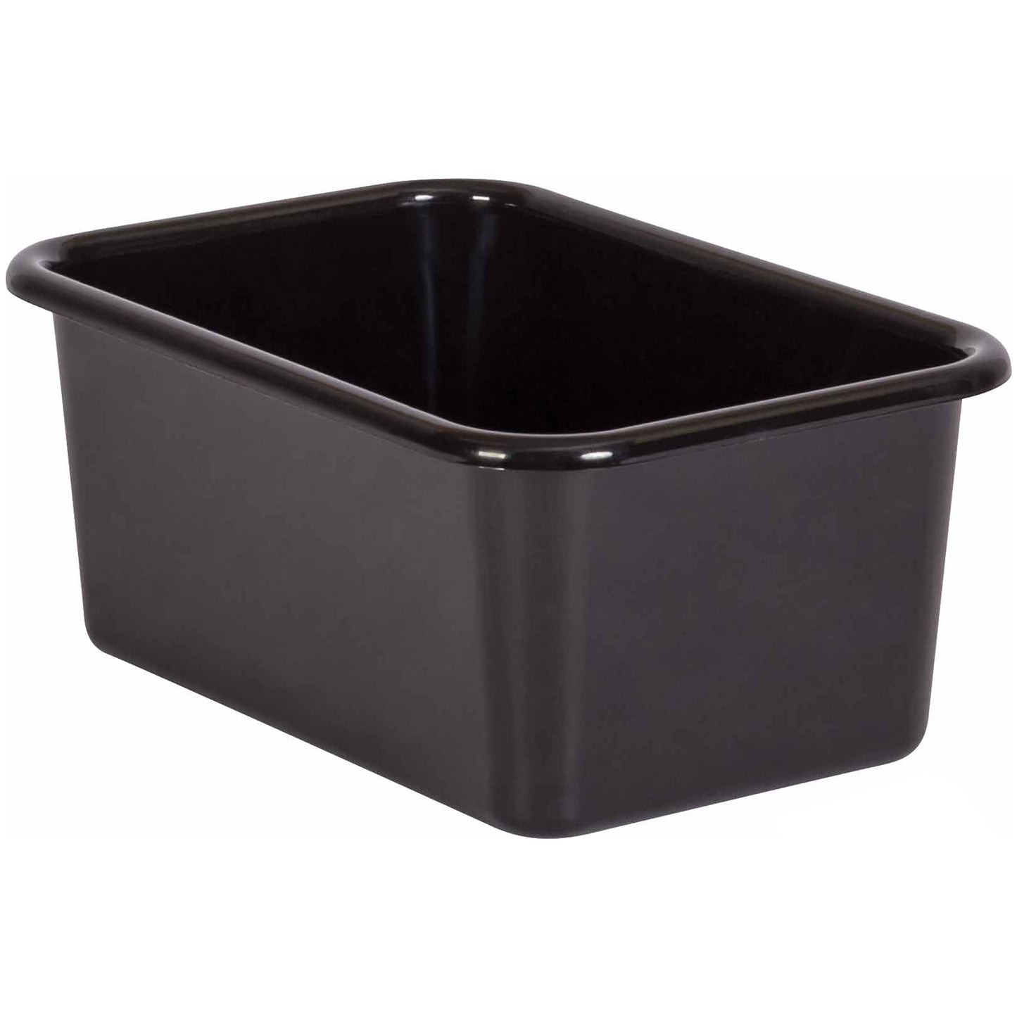 Black Small Plastic Storage Bin, Pack of 6