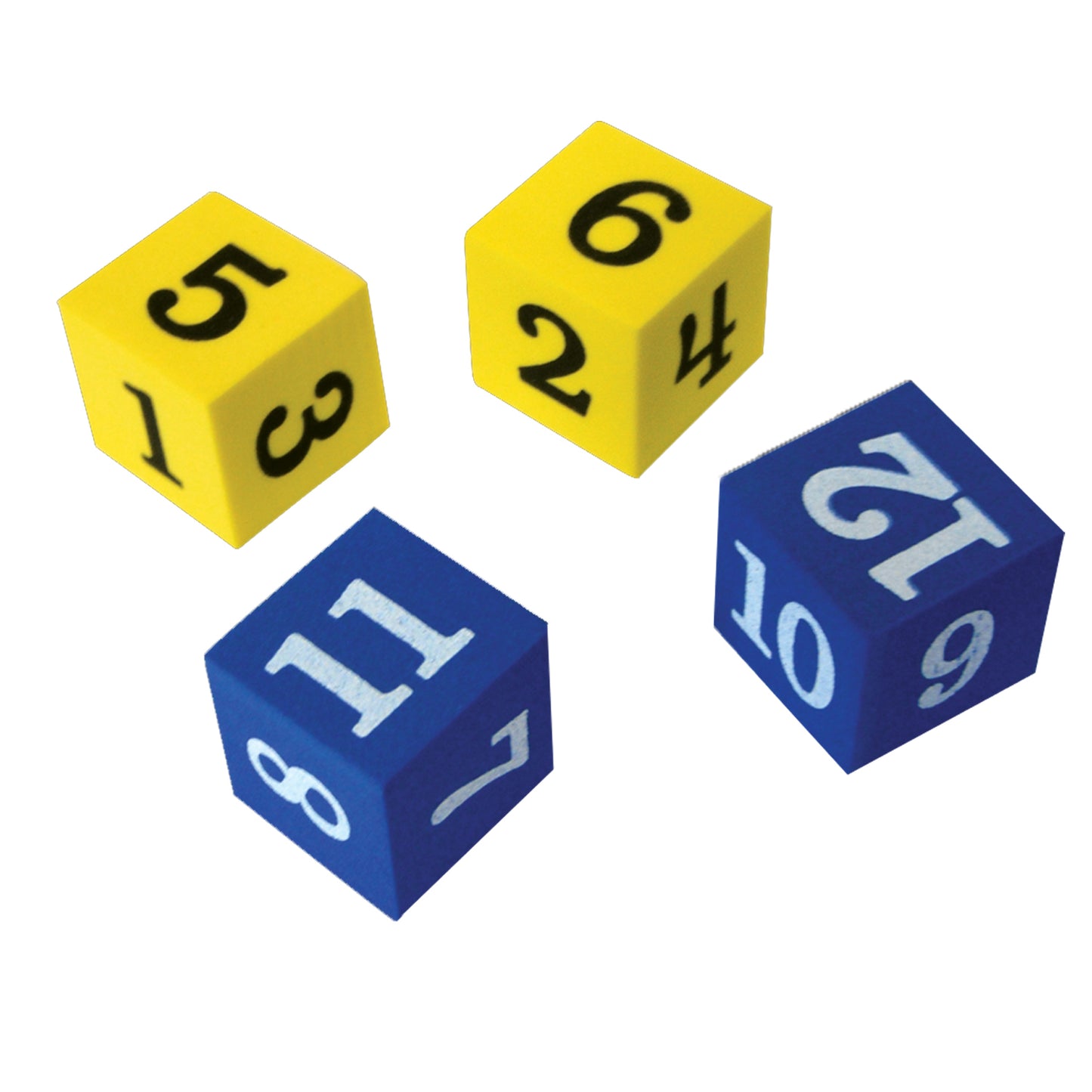 Foam Numbered Dice (Numerals 1-12)