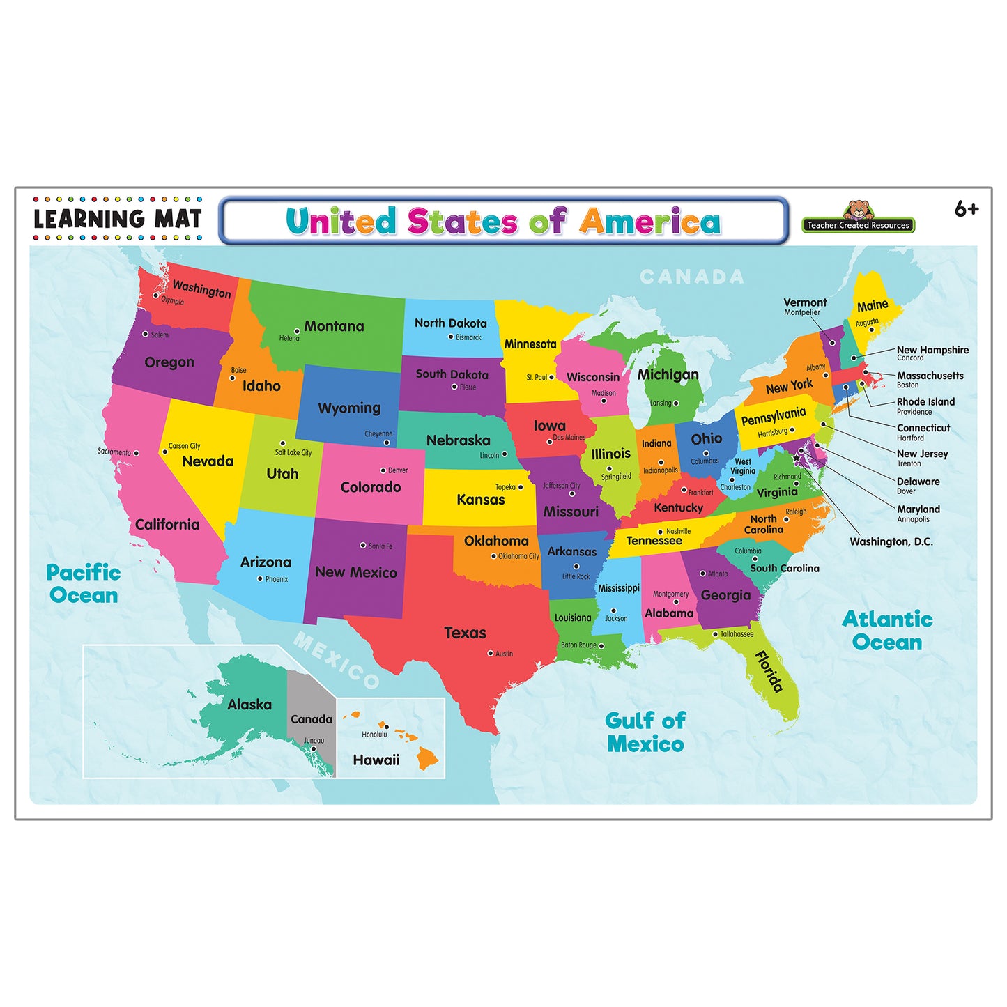 United States of America Map Learning Mat