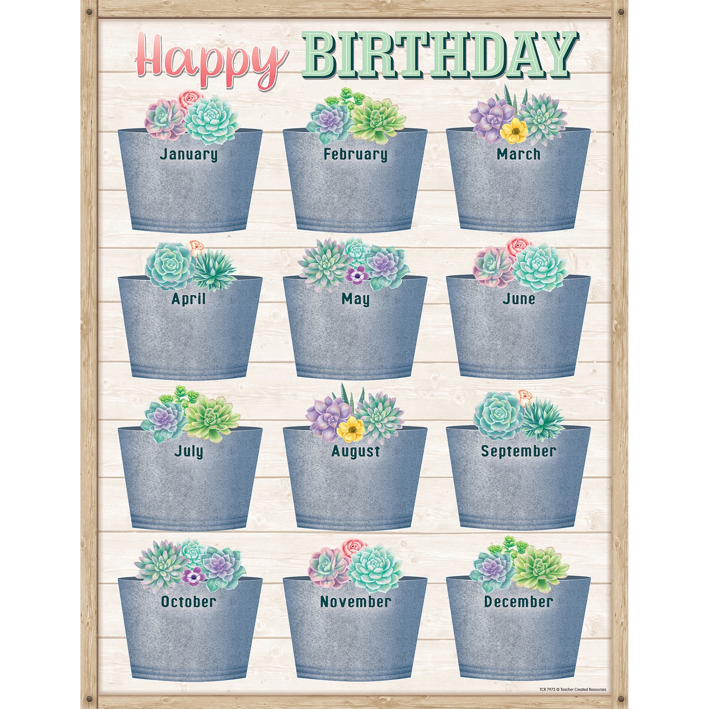 Rustic Bloom Succulents, 4 Chart Set
