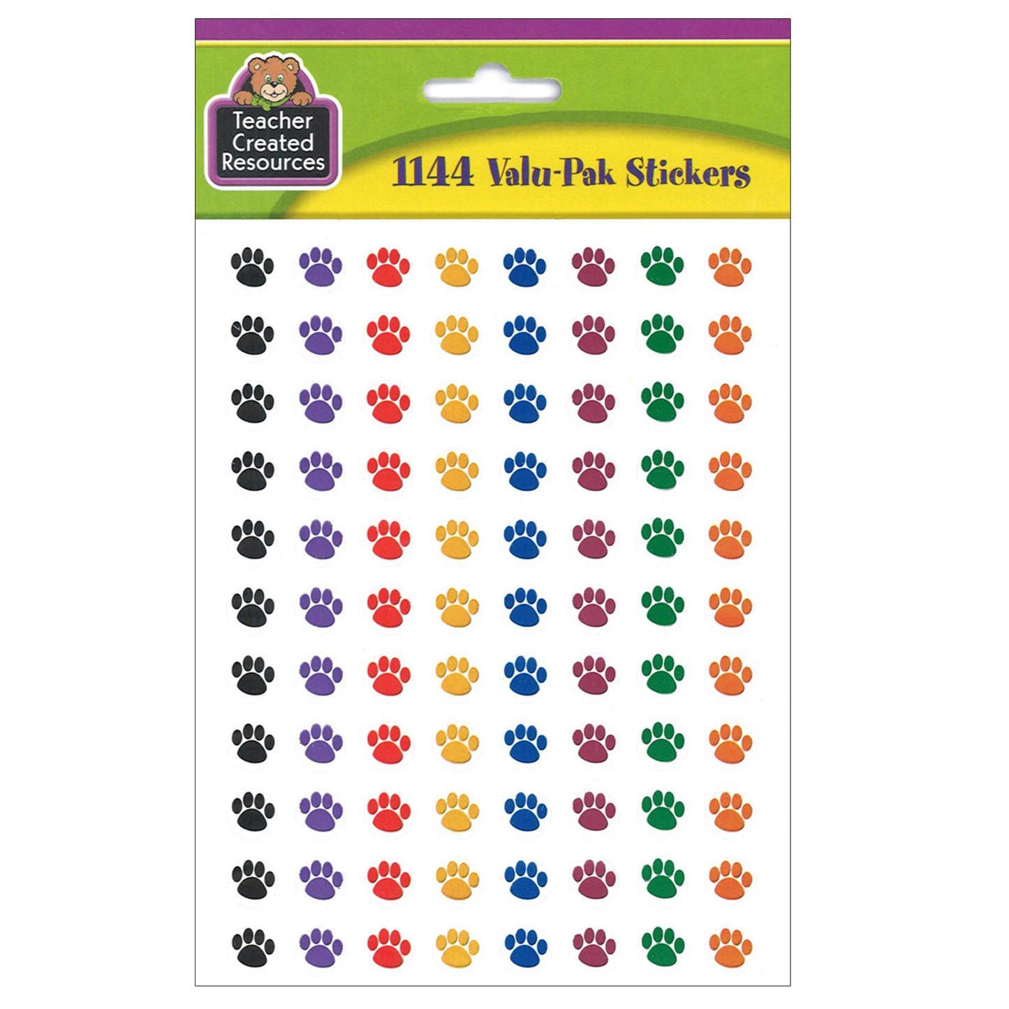 Colorful Paw Prints Mini Stickers Valu-Pak, Pack of 1144
